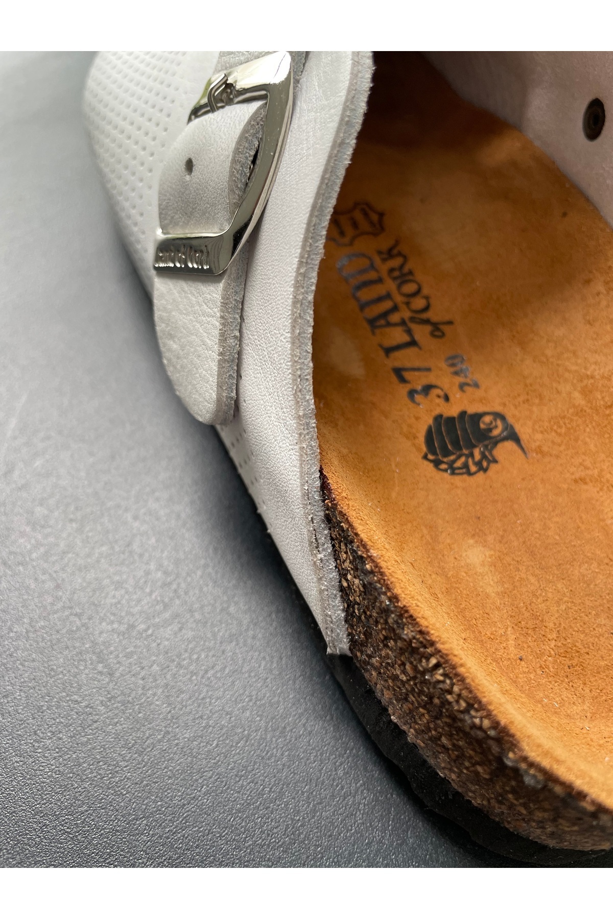 Land of Cork-Anatomical Unisex Doctor Nurse Hospital Natural Cork Sole Suede Leather Slippers 6