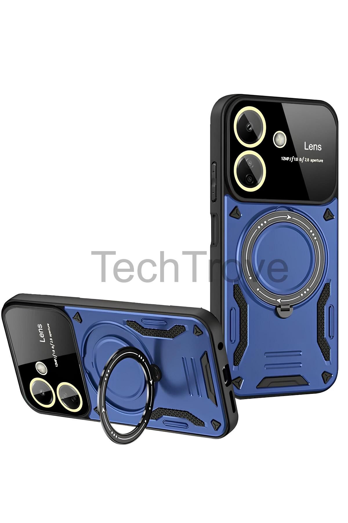 TechTrove Xiaomi Redmi 13C Kılıf Kamera Korumalı Stand Özellikli Maksimum Darbe Korumalı Kapak