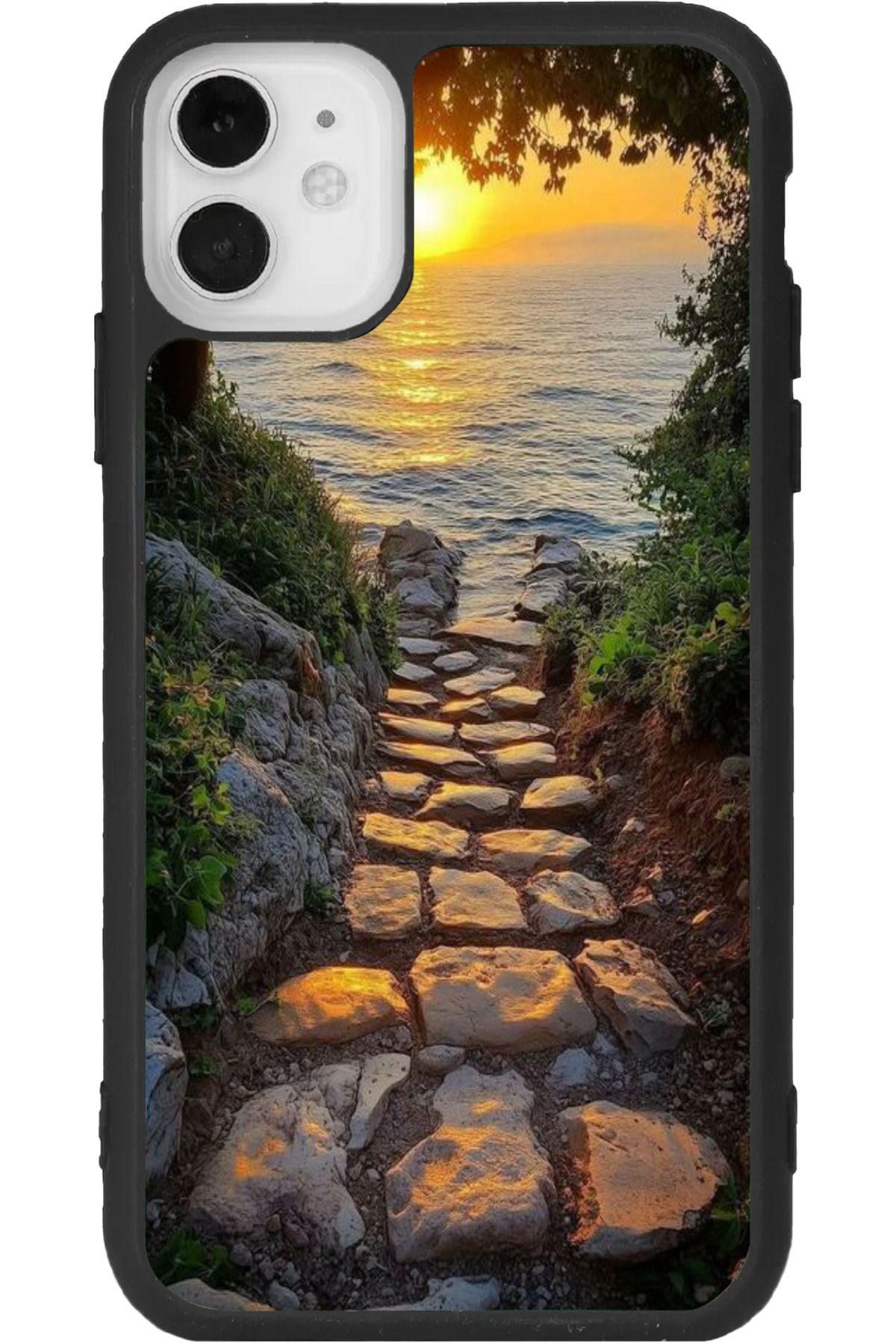 Aksel Kılıf iPhone 11 Uyumlu Baskılı, Mat Siyah Renk, Yumuşak Silikon, Koruyucu, Şok Emici Kapak, Kılıf