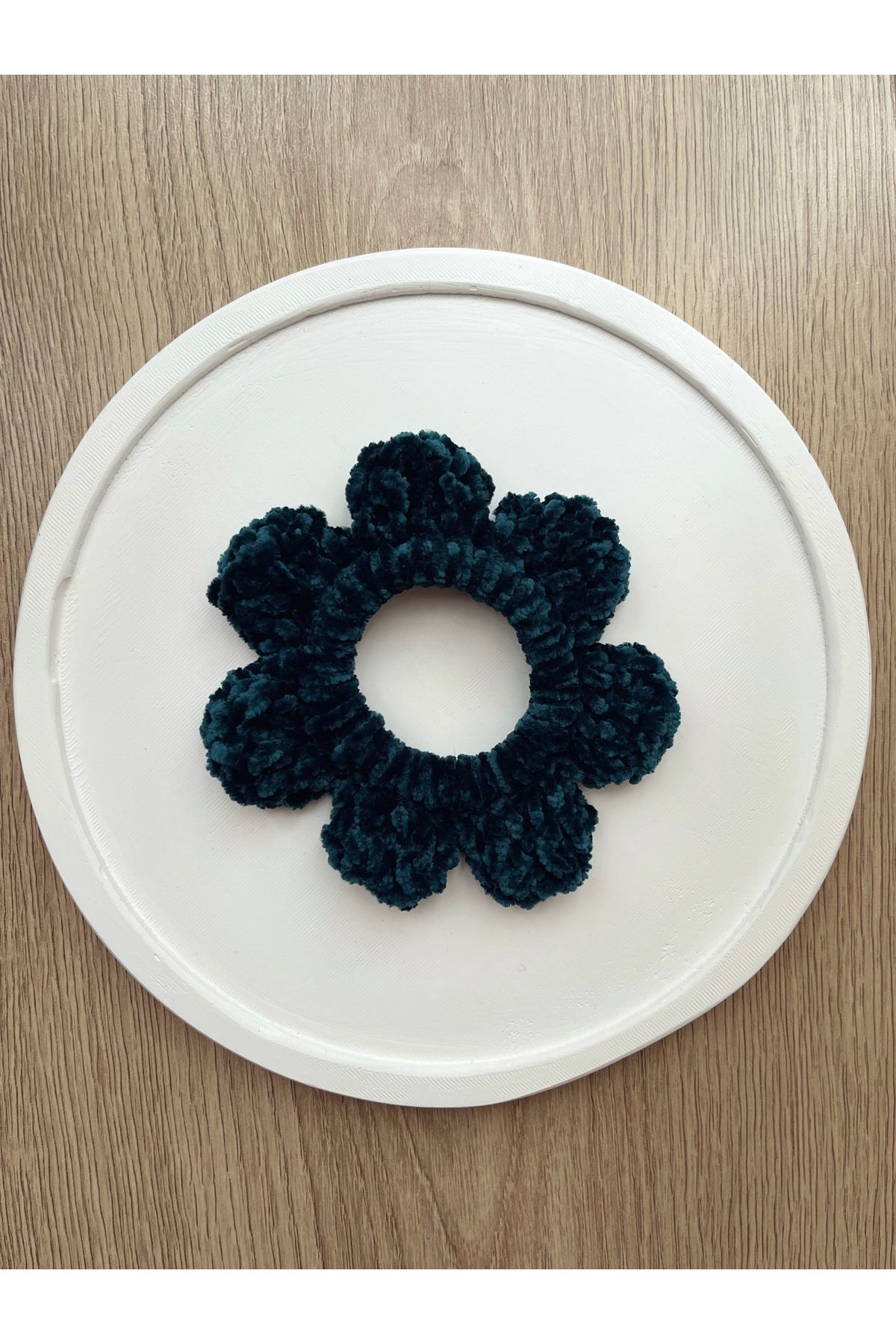 Poshy Atelier Kadın Örgü Çiçek Saç Tokası Scrunchie Topuz Lastiği El Yapımı Hediyelik