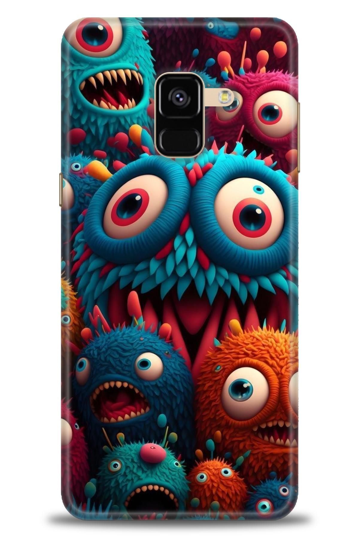 CooperTech Samsung Galaxy A8 2018 İle Uyumlu HD Baskılı Desenli Silikon Kılıf - 90
