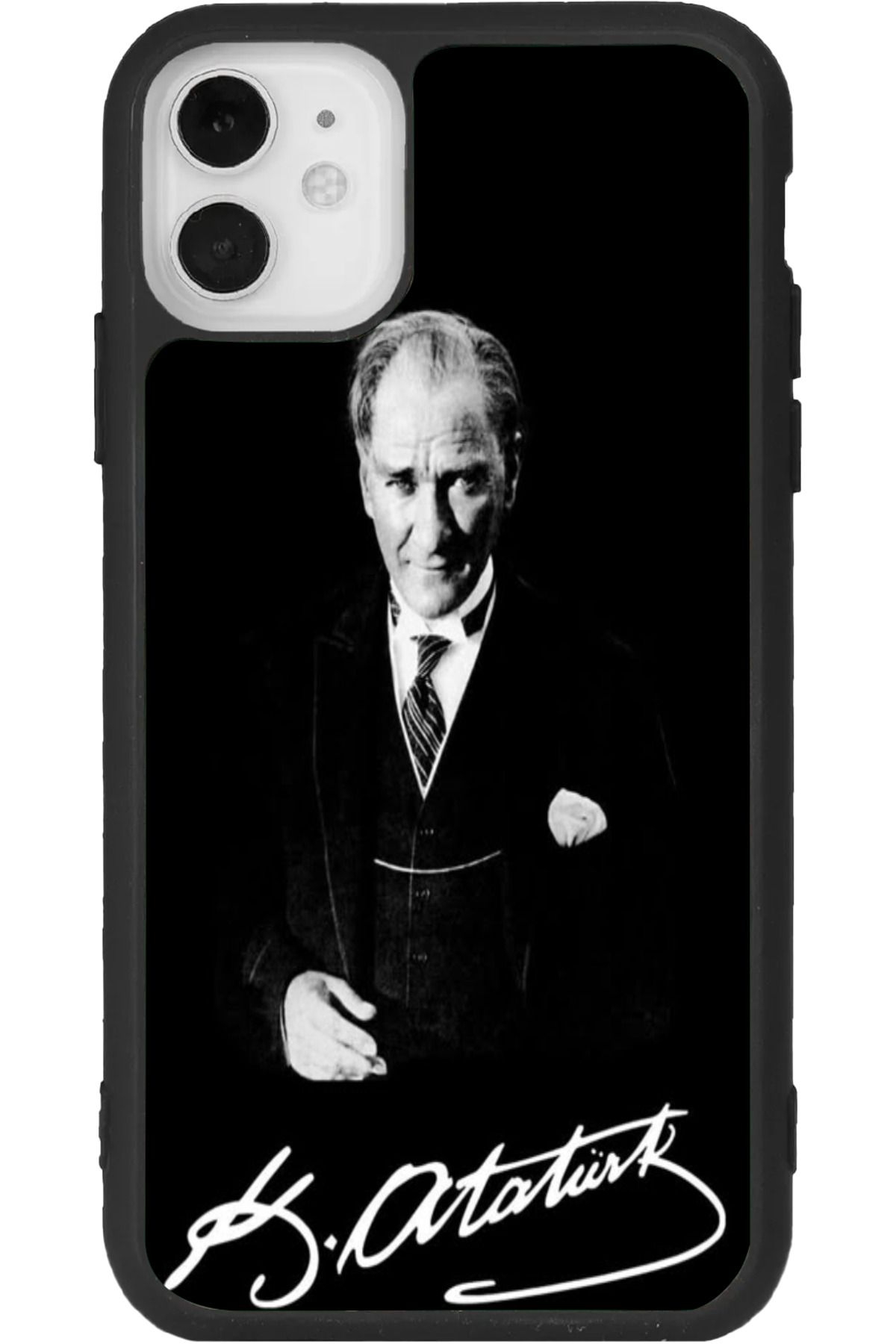 Aksel Kılıf iPhone 11 Uyumlu Baskılı, Mat Siyah Renk, Yumuşak Silikon, Koruyucu, Şok Emici Kapak, Kılıf