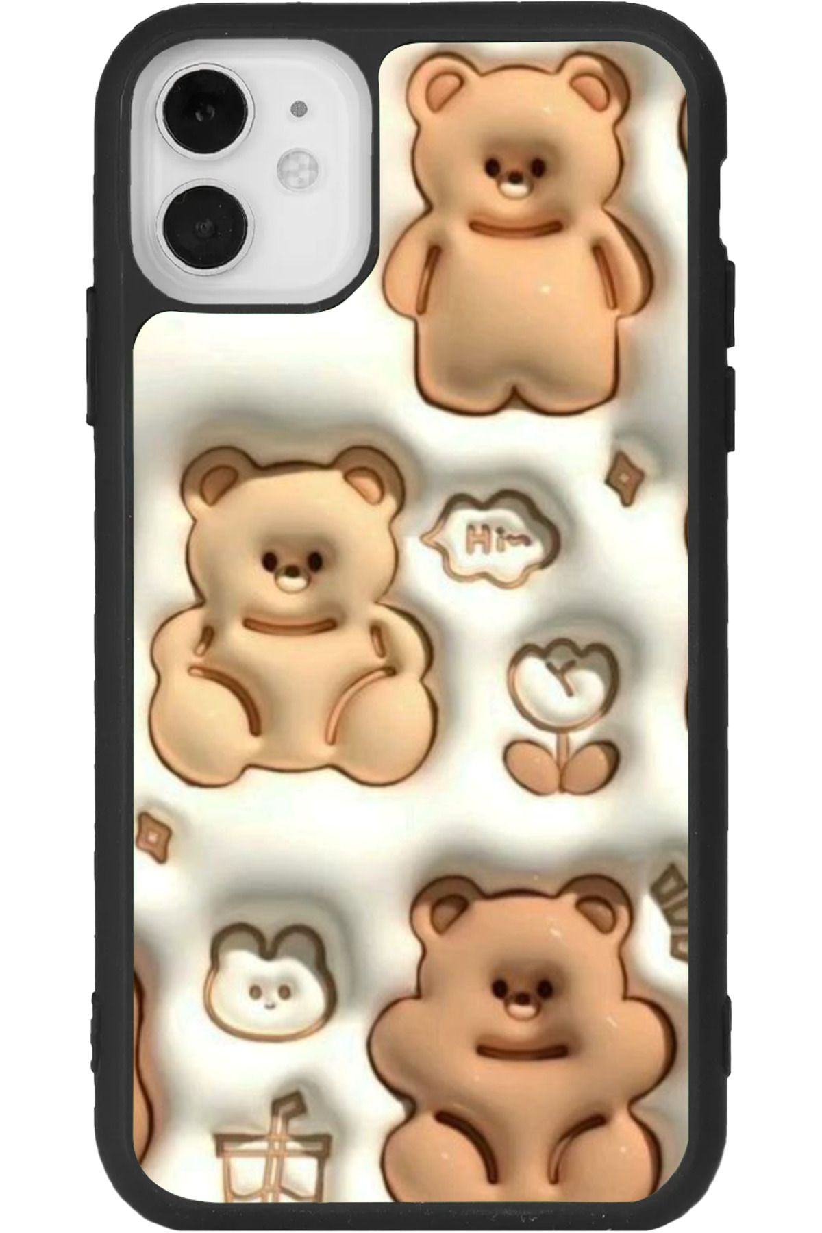 Aksel Kılıf iPhone 11 Uyumlu Baskılı, Mat Siyah Renk, Yumuşak Silikon, Koruyucu, Şok Emici Kapak, Kılıf