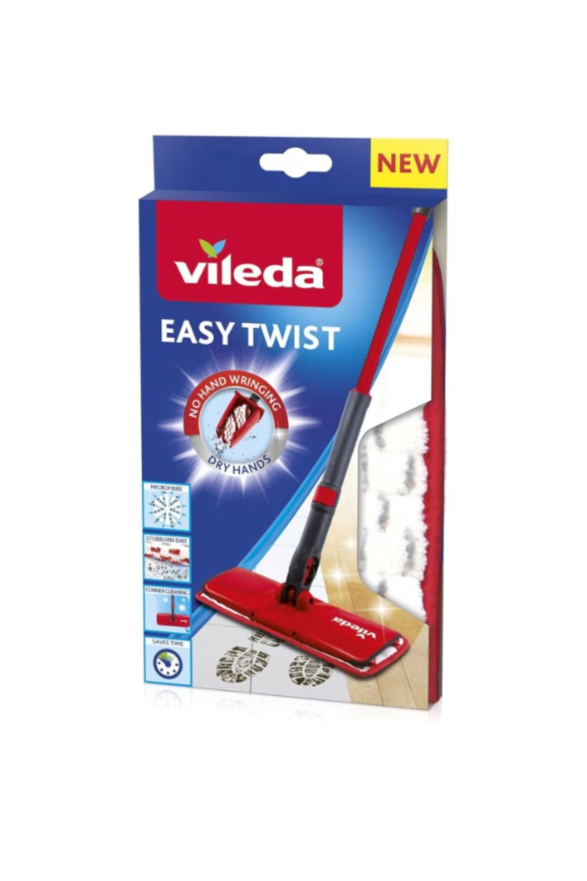 Vileda Rezerva Pentru Mop Plat, Vileda Easy Twist, Removes Over 99% Bacteria, 2 X 13 X 25 Cm, Rosu/gri - One Size