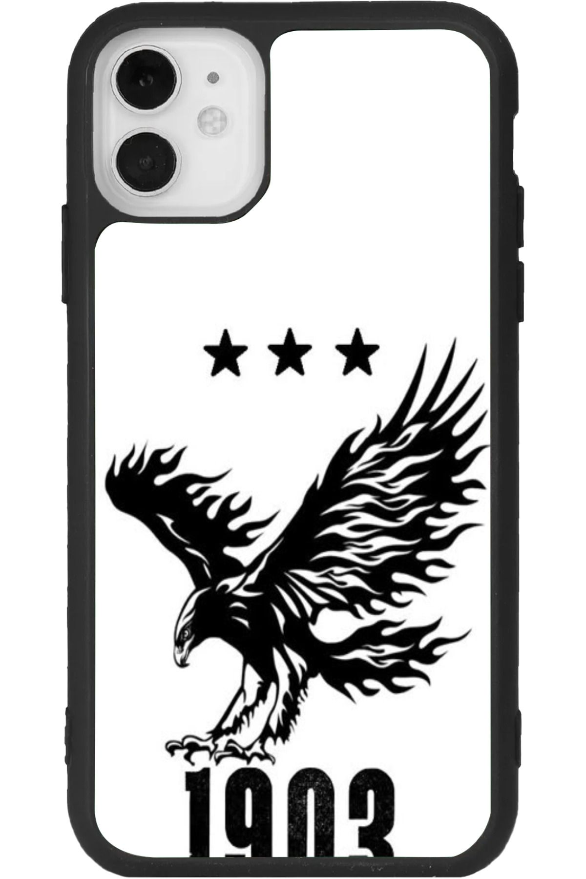 Aksel Kılıf iPhone 11 Uyumlu Baskılı, Mat Siyah Renk, Yumuşak Silikon, Koruyucu, Şok Emici Kapak, Kılıf