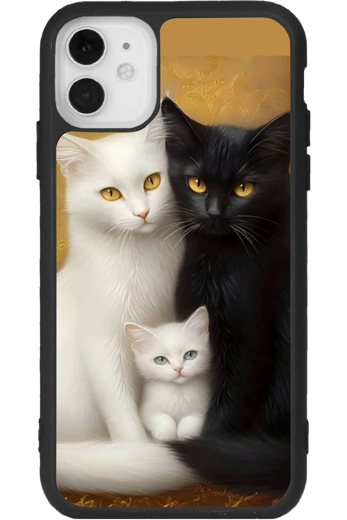 Aksel Kılıf iPhone 11 Uyumlu Baskılı, Mat Siyah Renk, Yumuşak Silikon, Koruyucu, Şok Emici Kapak, Kılıf