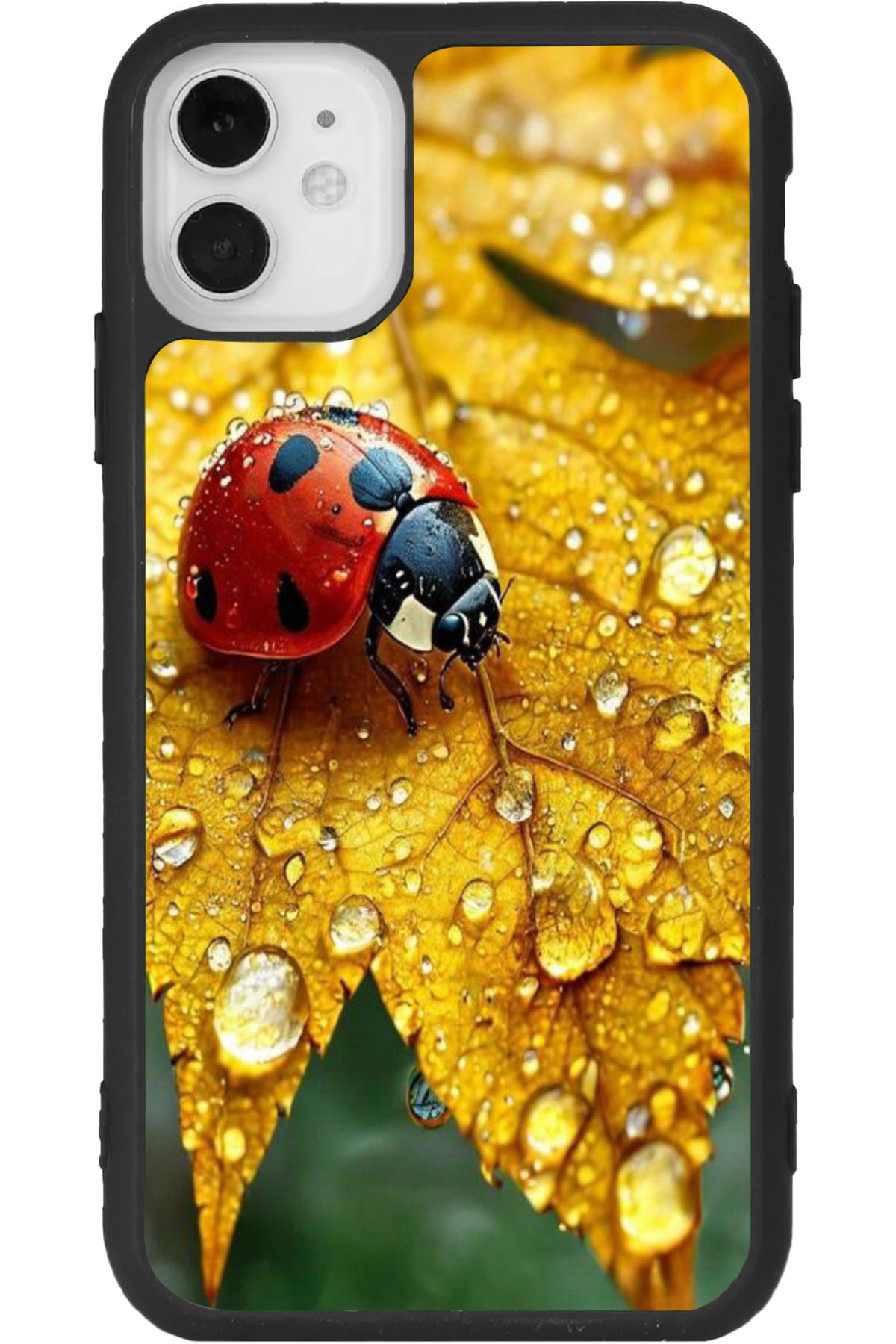 Aksel Kılıf iPhone 11 Uyumlu Baskılı, Mat Siyah Renk, Yumuşak Silikon, Koruyucu, Şok Emici Kapak, Kılıf