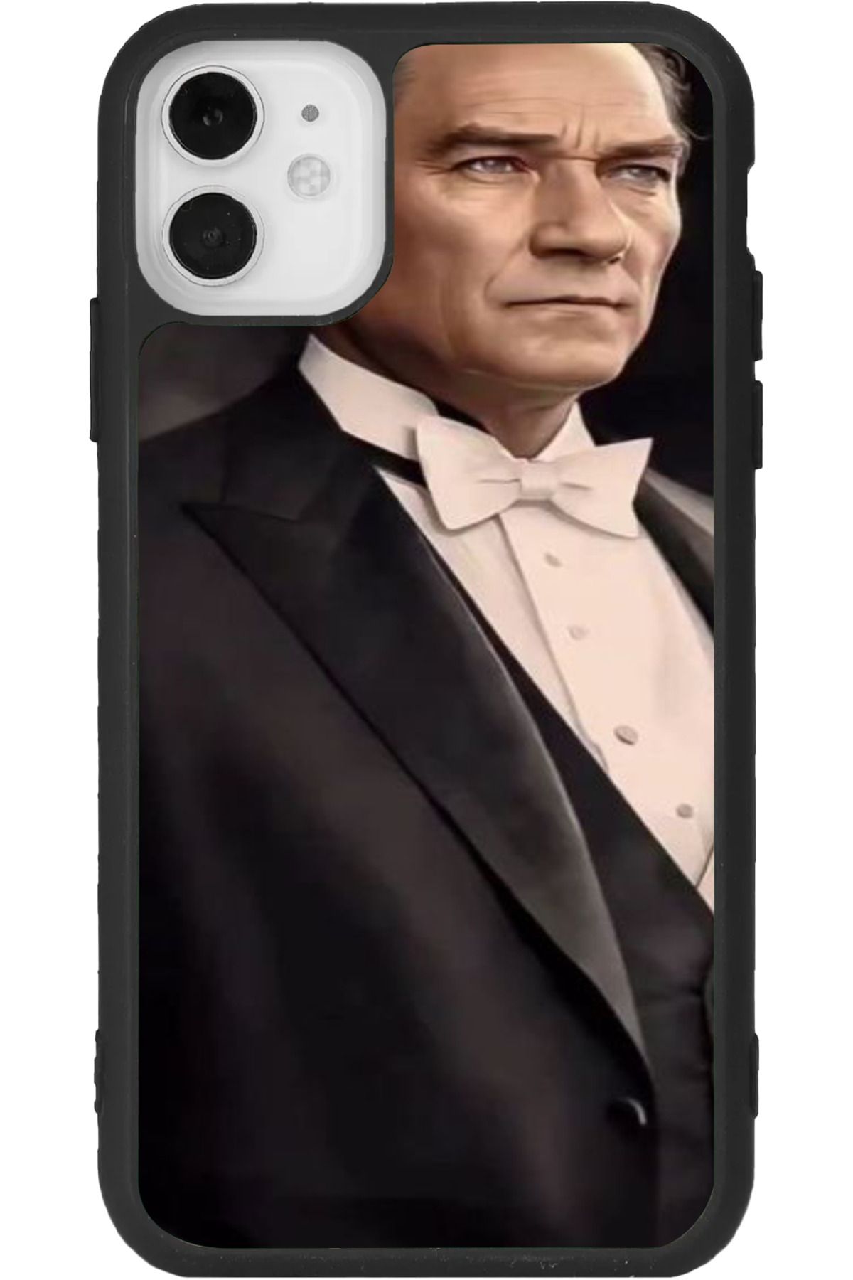 Aksel Kılıf iPhone 11 Uyumlu Baskılı, Mat Siyah Renk, Yumuşak Silikon, Koruyucu, Şok Emici Kapak, Kılıf