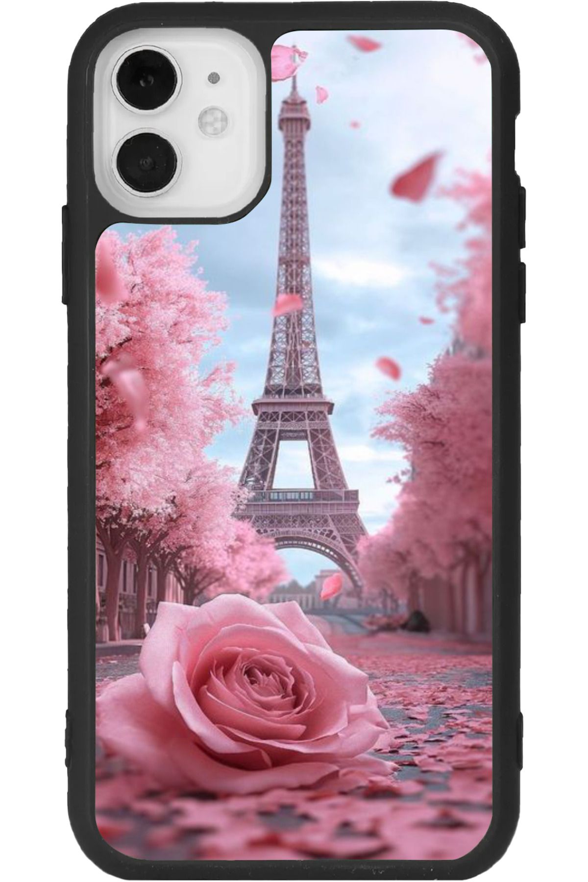Aksel Kılıf iPhone 11 Uyumlu Baskılı, Mat Siyah Renk, Yumuşak Silikon, Koruyucu, Şok Emici Kapak, Kılıf