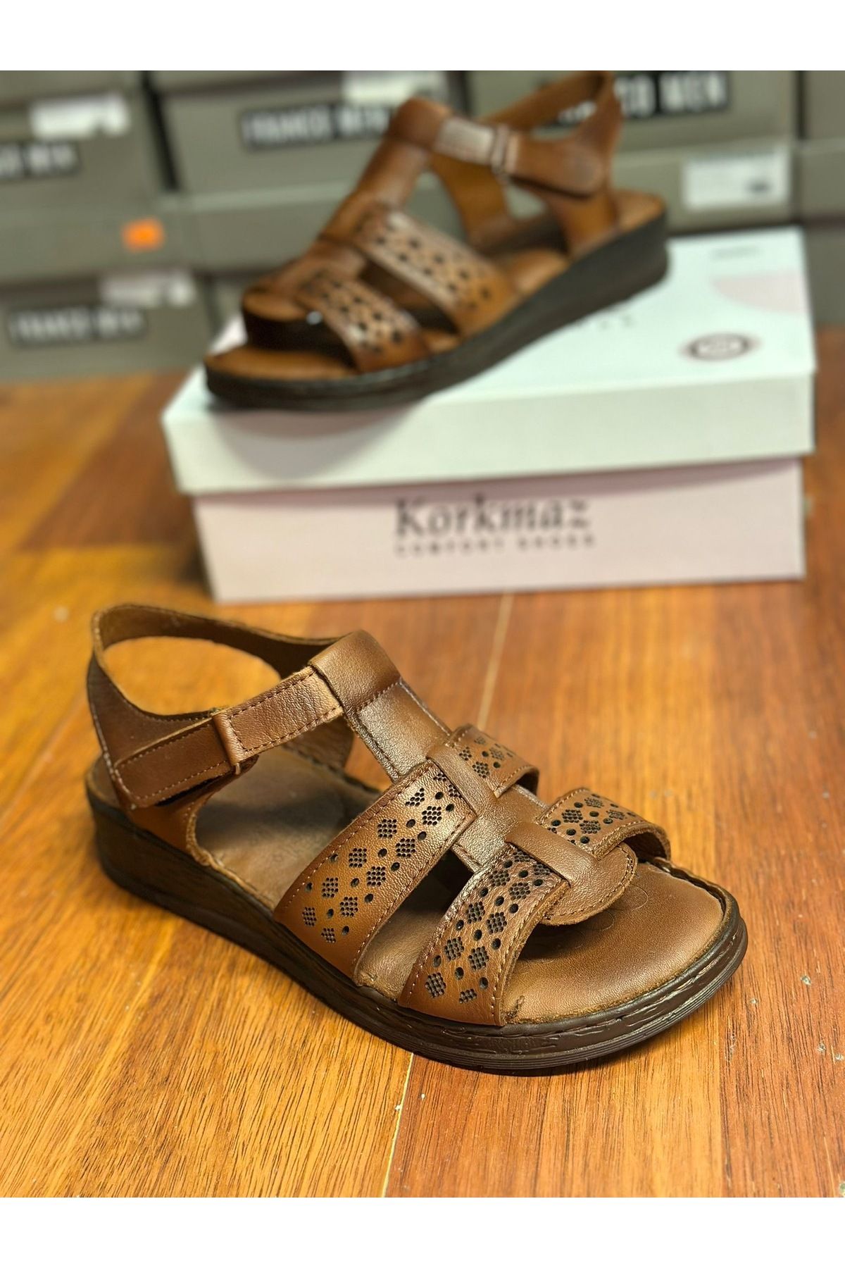KORKMAZ YENİ SEZON HAKİKİ DERİ SANDALET