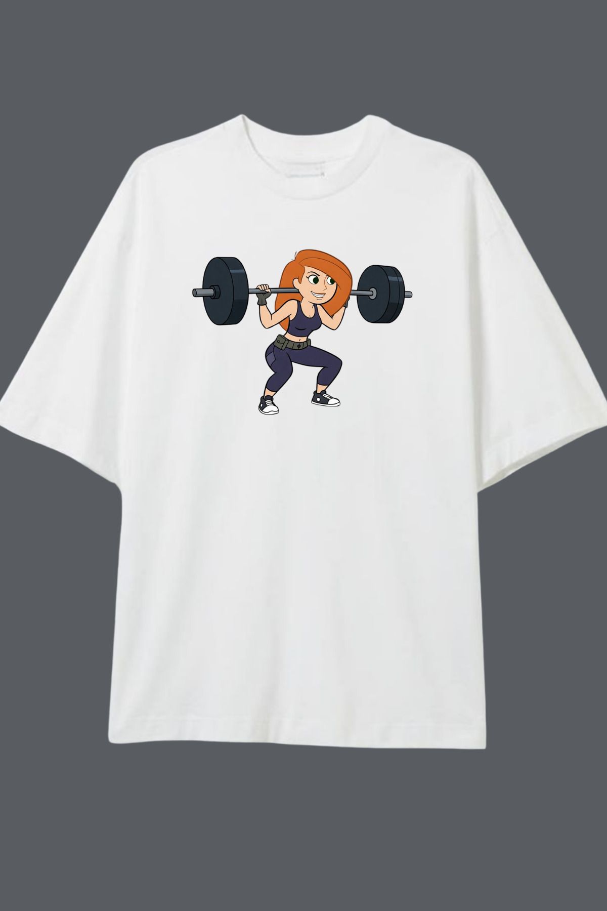Dupe Design Kim Possible Gym Baskılı Oversize T-shirt