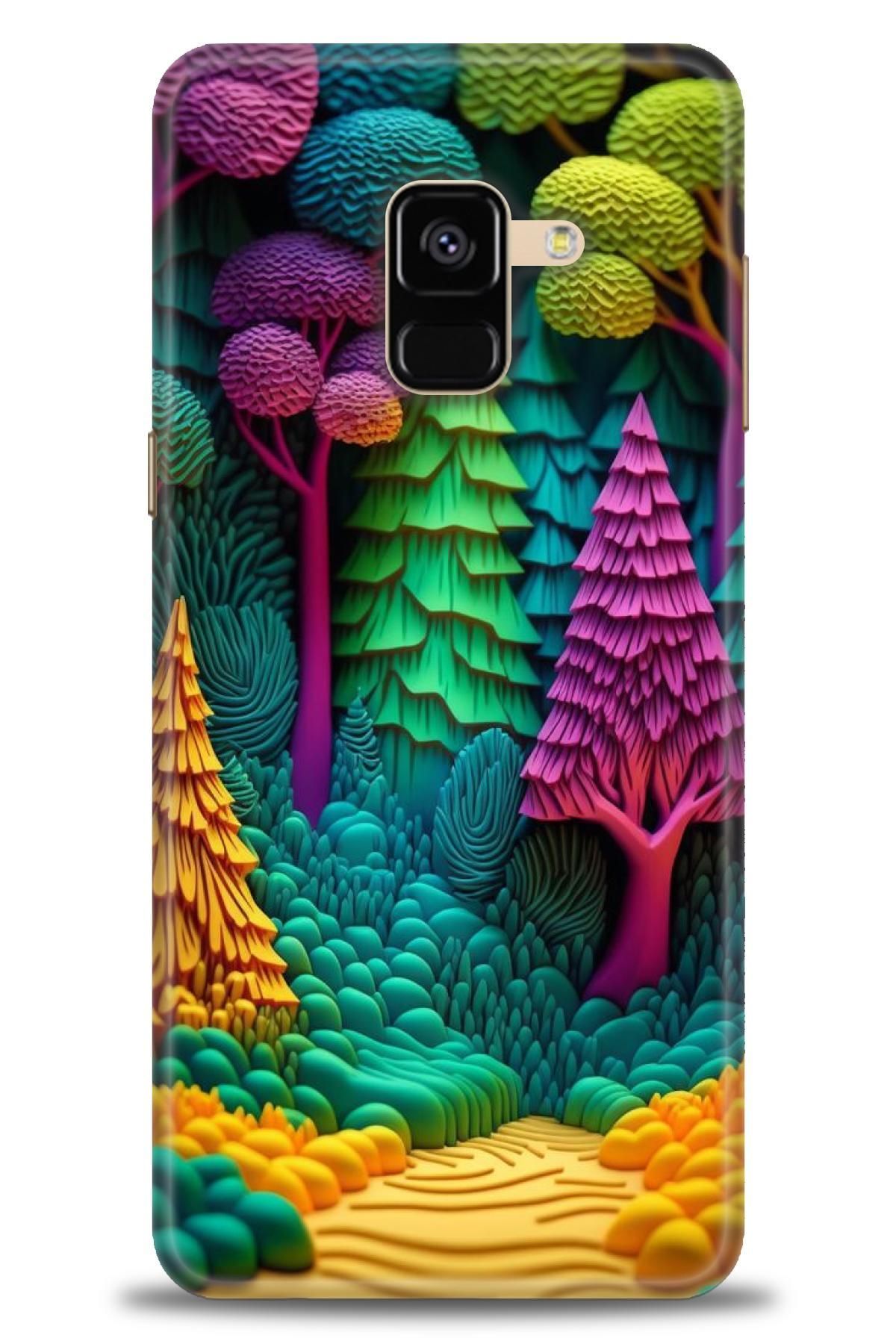 CooperTech Samsung Galaxy A8 2018 İle Uyumlu HD Baskılı Desenli Silikon Kılıf - 846