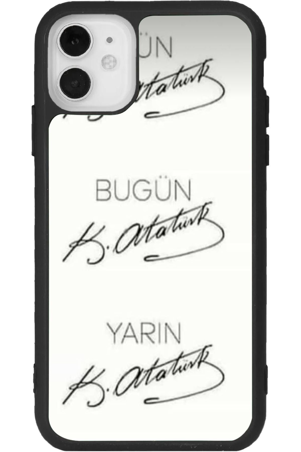 Aksel Kılıf iPhone 11 Uyumlu Baskılı, Mat Siyah Renk, Yumuşak Silikon, Koruyucu, Şok Emici Kapak, Kılıf