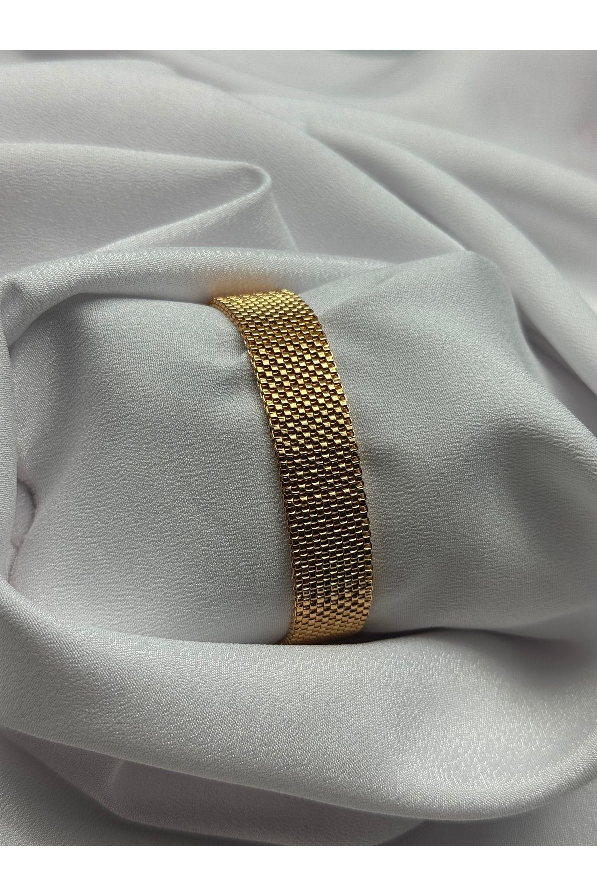 HADRA ACCESSORİES 22K Rengi Sarı Altın Kaplama Hasır Model Bileklik