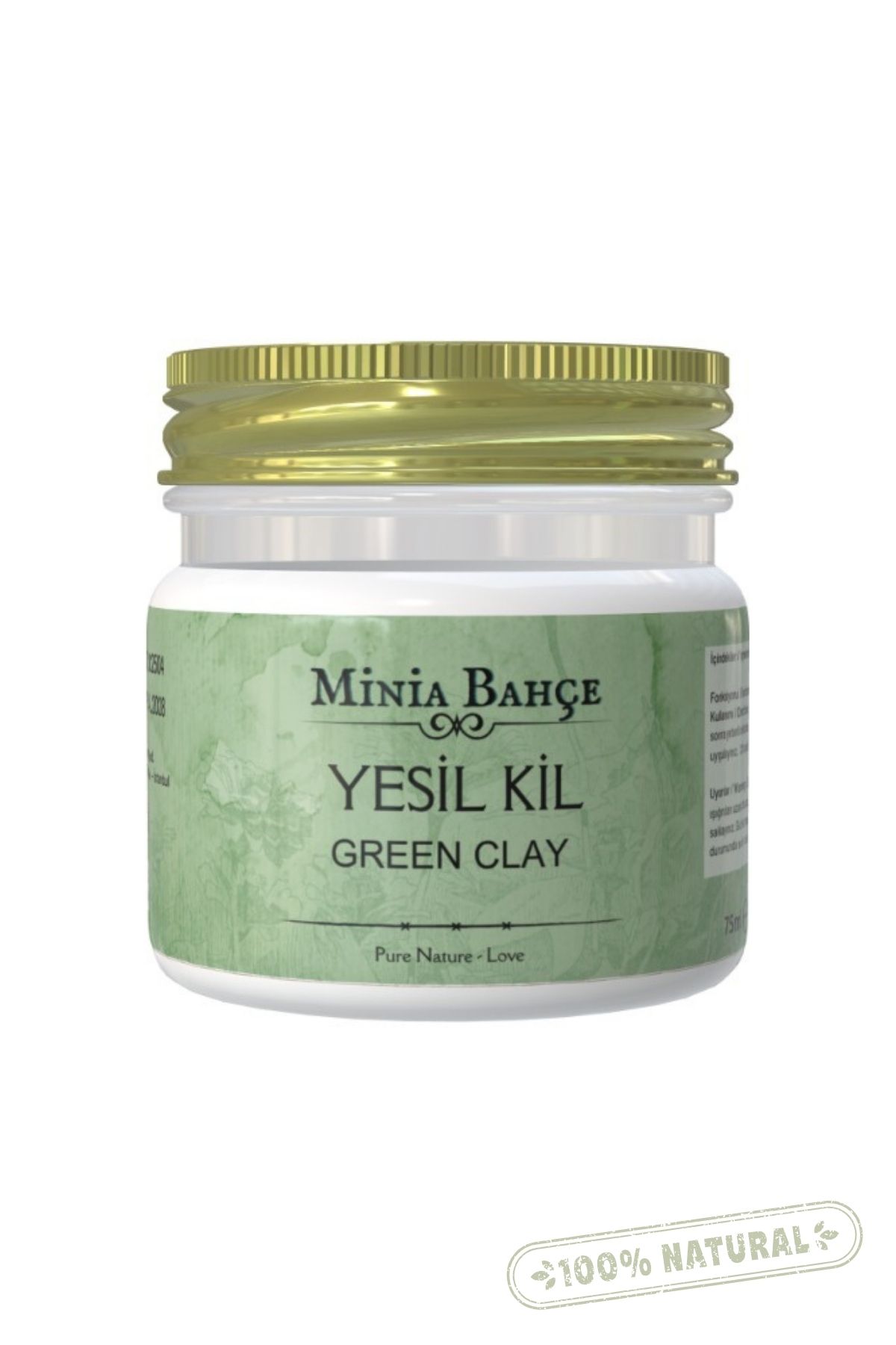 Minia Bahçe Bitki ve Sanat Atölyesi Yeşil Kil (%100 Doğal) – 75 gr