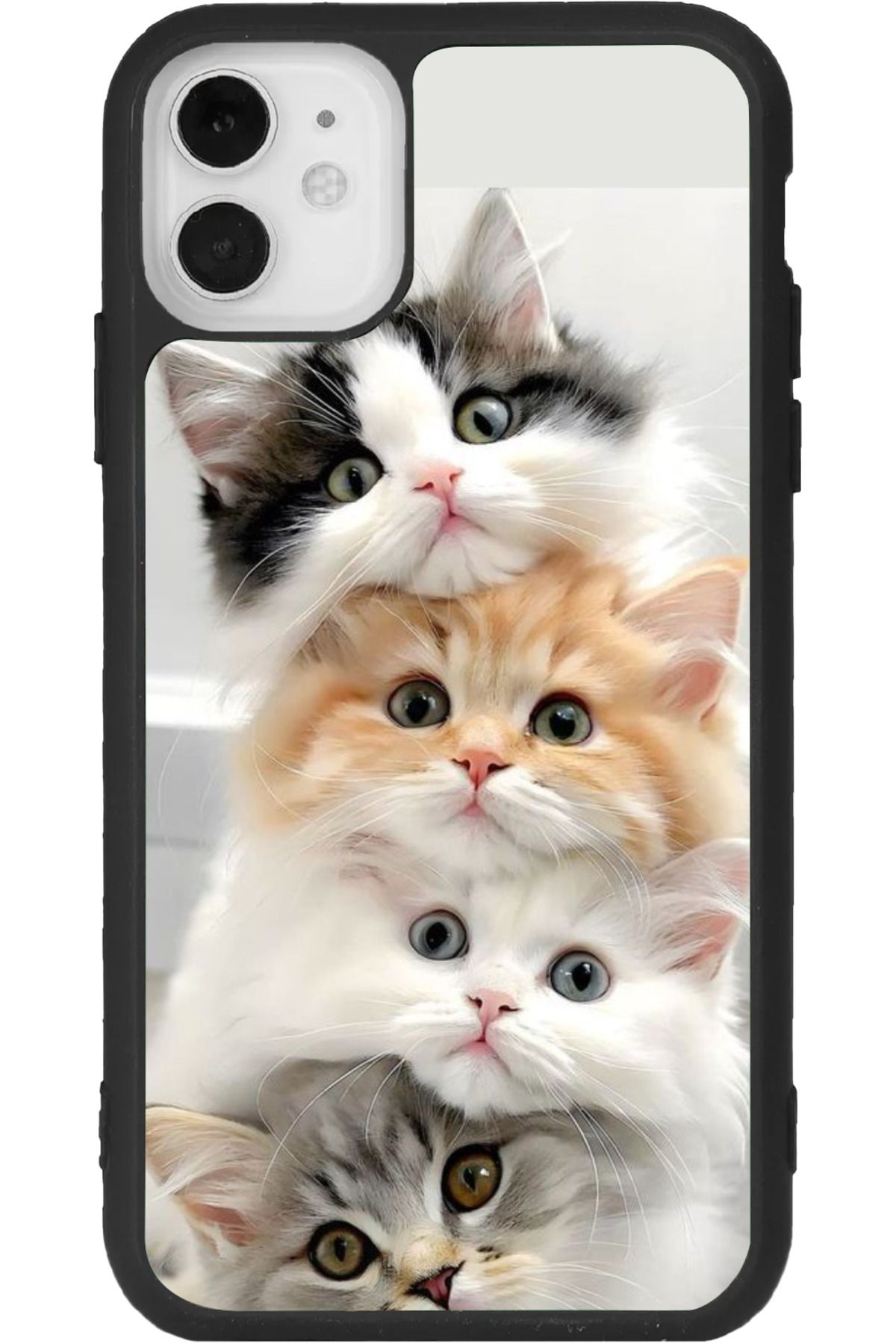 Aksel Kılıf iPhone 11 Uyumlu Baskılı, Mat Siyah Renk, Yumuşak Silikon, Koruyucu, Şok Emici Kapak, Kılıf