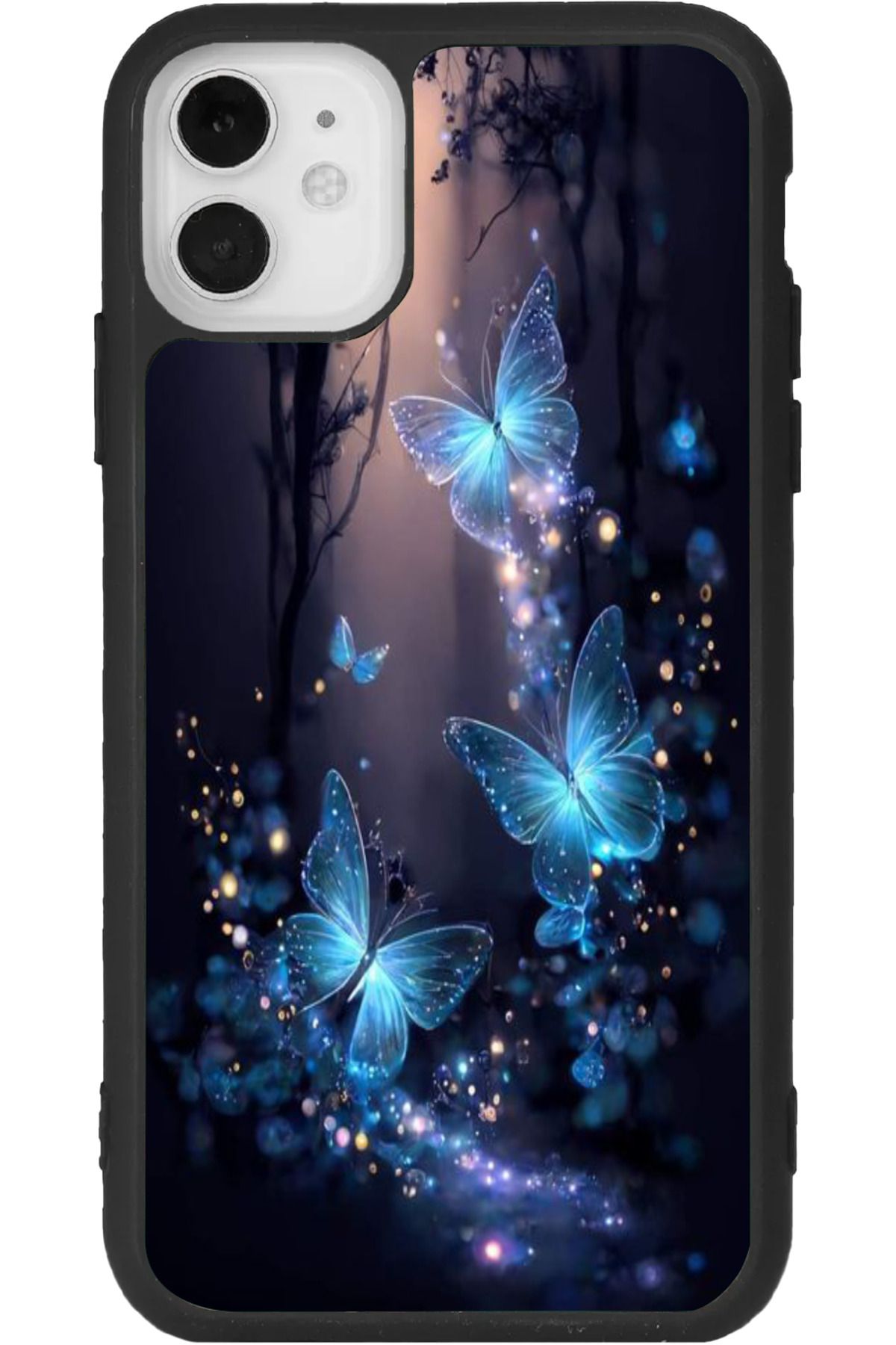Aksel Kılıf iPhone 11 Uyumlu Baskılı, Mat Siyah Renk, Yumuşak Silikon, Koruyucu, Şok Emici Kapak, Kılıf
