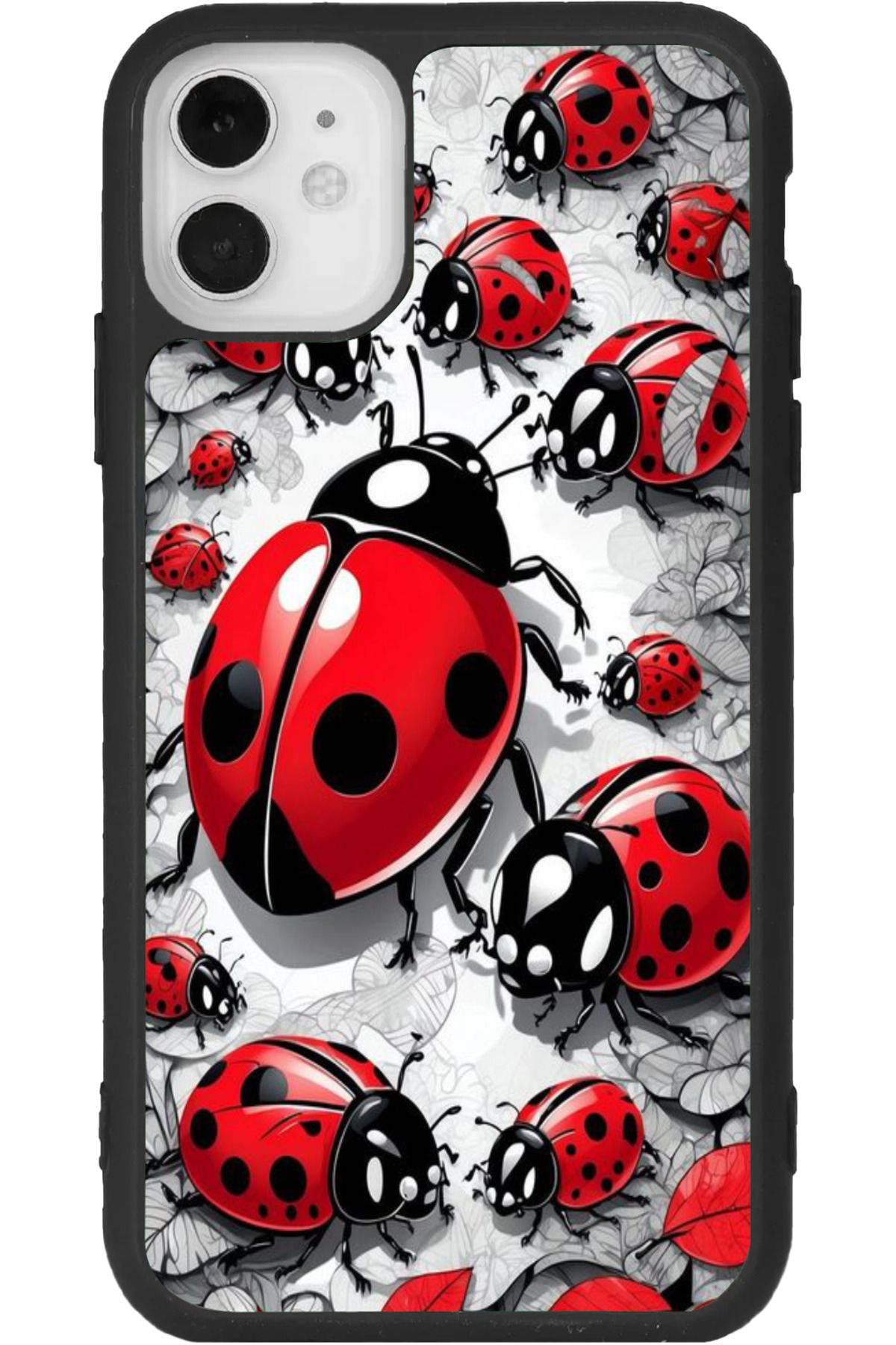 Aksel Kılıf iPhone 11 Uyumlu Baskılı, Mat Siyah Renk, Yumuşak Silikon, Koruyucu, Şok Emici Kapak, Kılıf