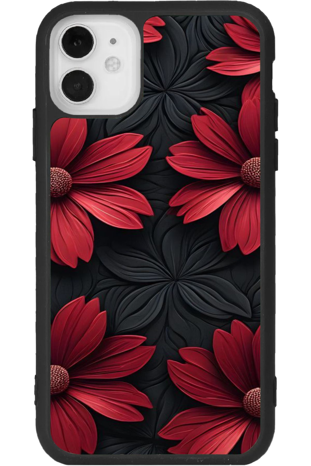 Aksel Kılıf iPhone 11 Uyumlu Baskılı, Mat Siyah Renk, Yumuşak Silikon, Koruyucu, Şok Emici Kapak, Kılıf