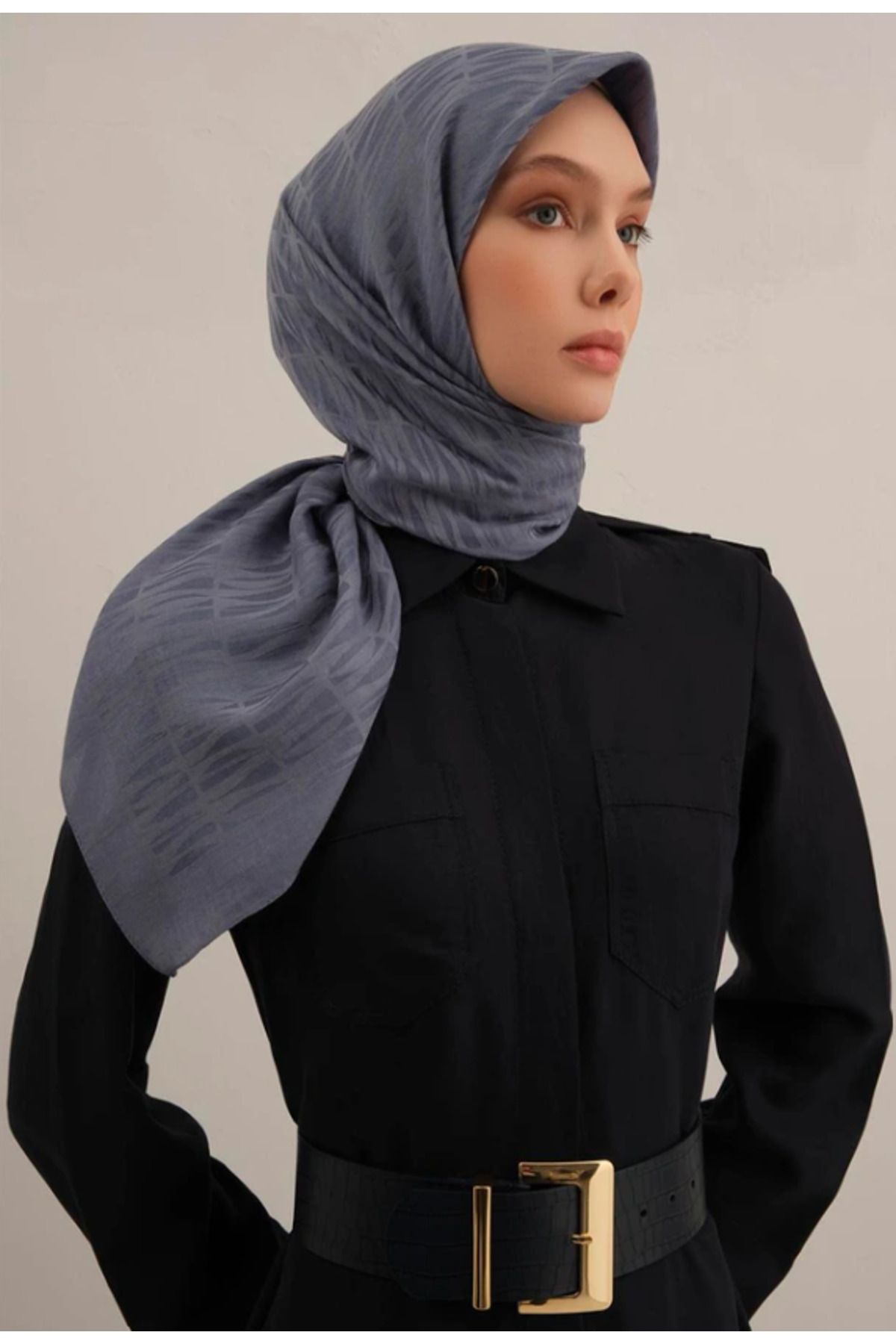 Armine Lyocell Eşarp 3-26 Açık Mavi Desenli 47341