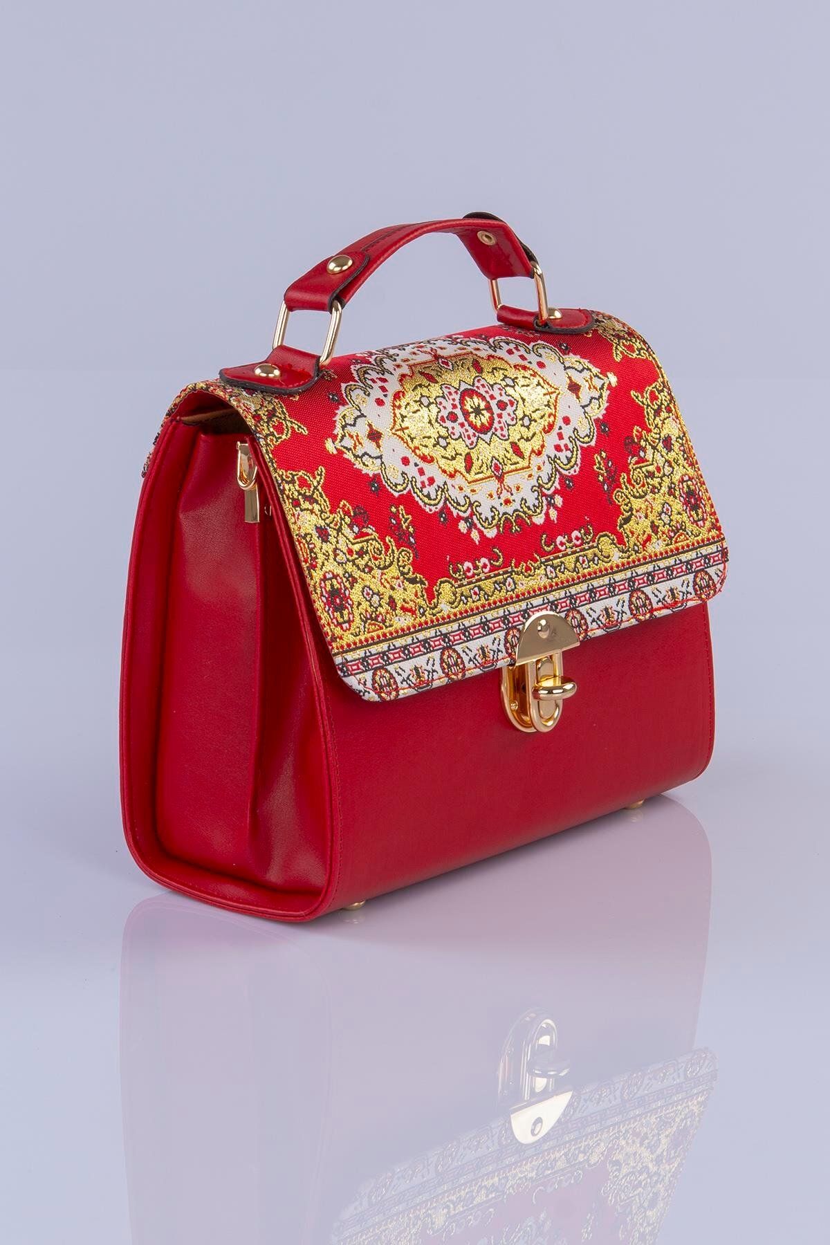 MODA Etnik Bohem Desenli Dokuma Kadın Omuz Ve El Çantası