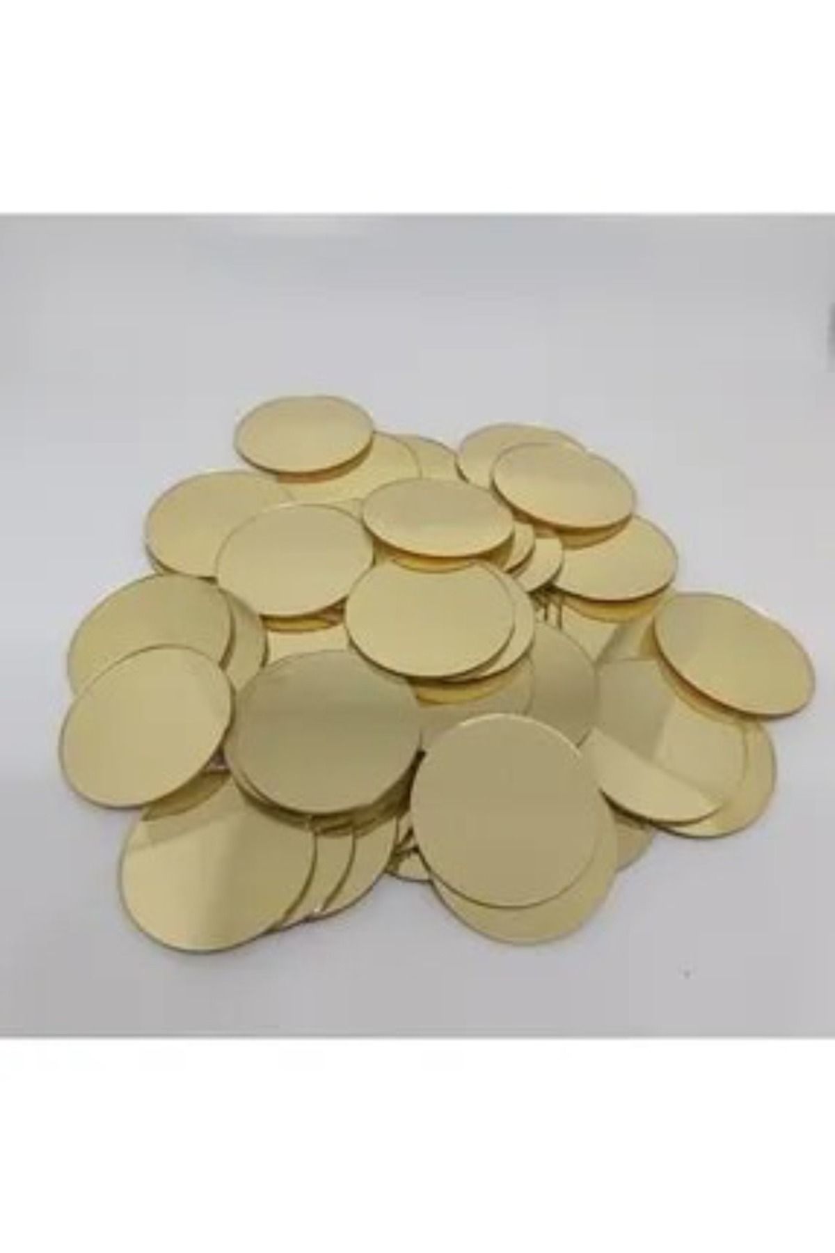 MeyArt Ajans MeyArt Dekor Süs Yuvarlak Ayna Gümüş 100x Adet Pleksi Dekoratif 3*3cm