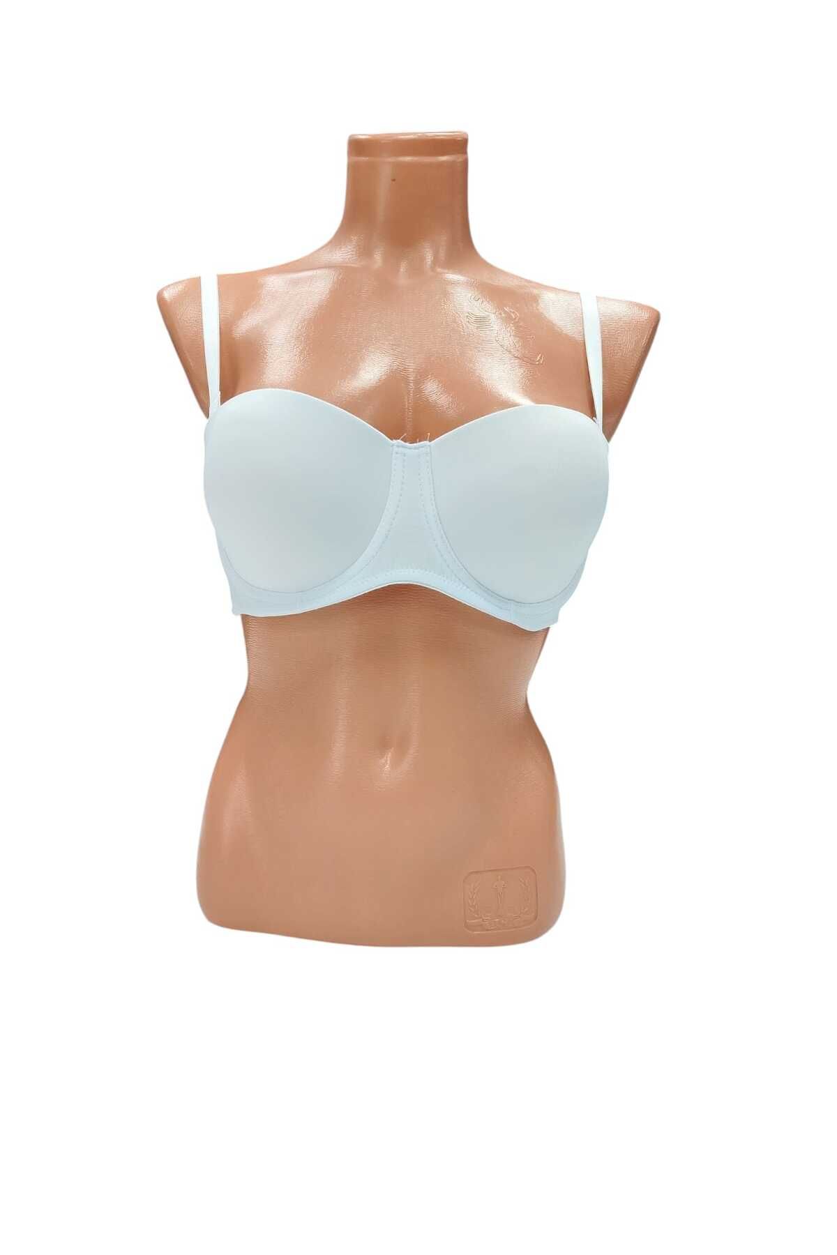 wear treasure B CUP DOLGULU BALENLİ SİLİKON BANTLI YANDAN DESTEK TELLİ STRABLEZ SÜTYEN