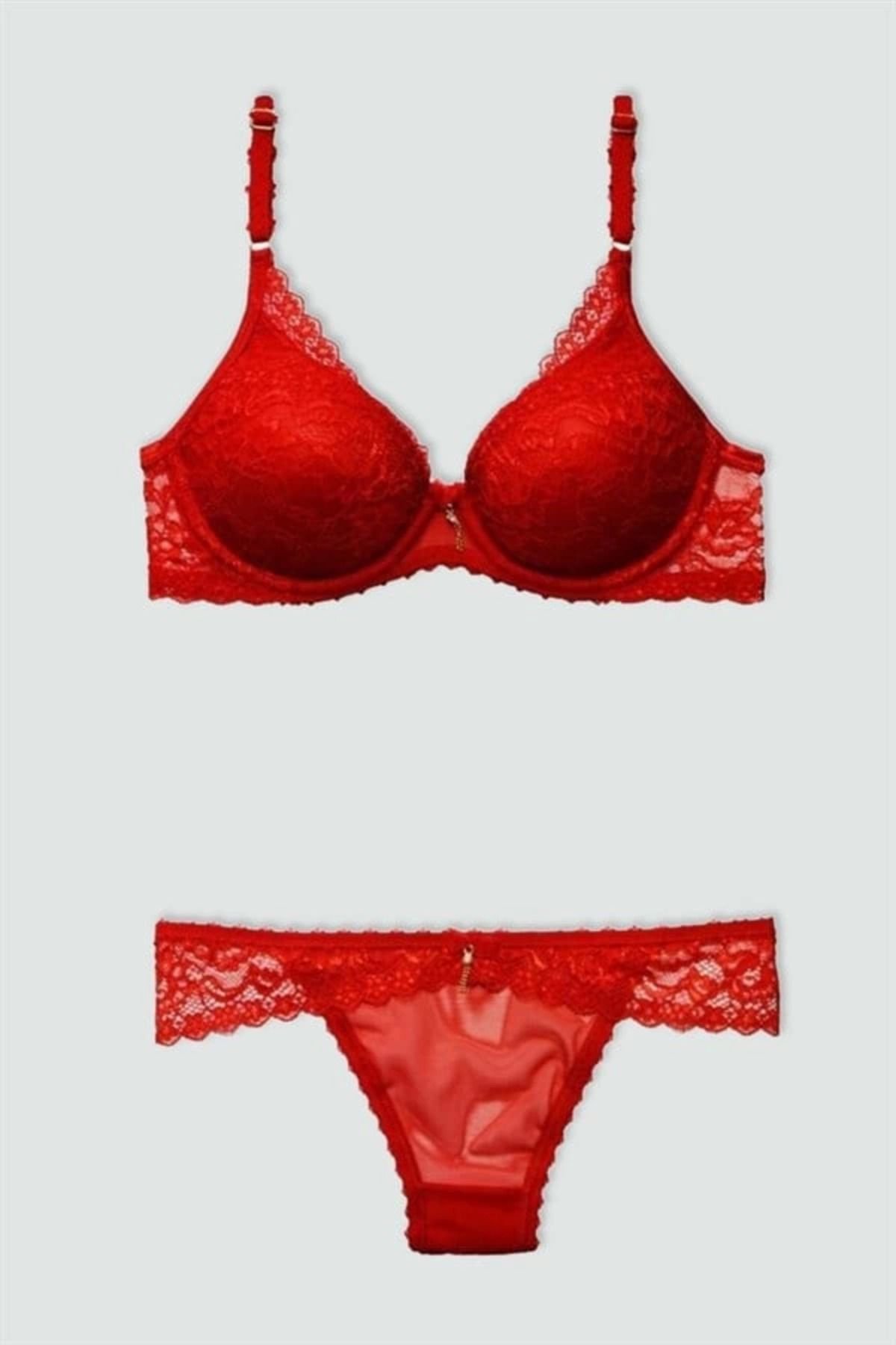 Moda Şahsenem Le Jardin Kaplı Desteksiz Sütyen Takımı 5450