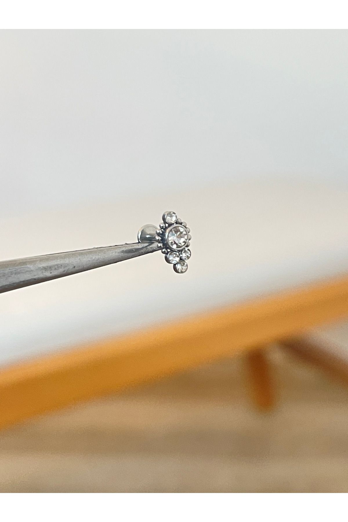 Rupen Kraft 316 L Cerrahi Çelik Zirkon Taşlı Conch Kıkırdak Helix Dudak Tragus Piercingi