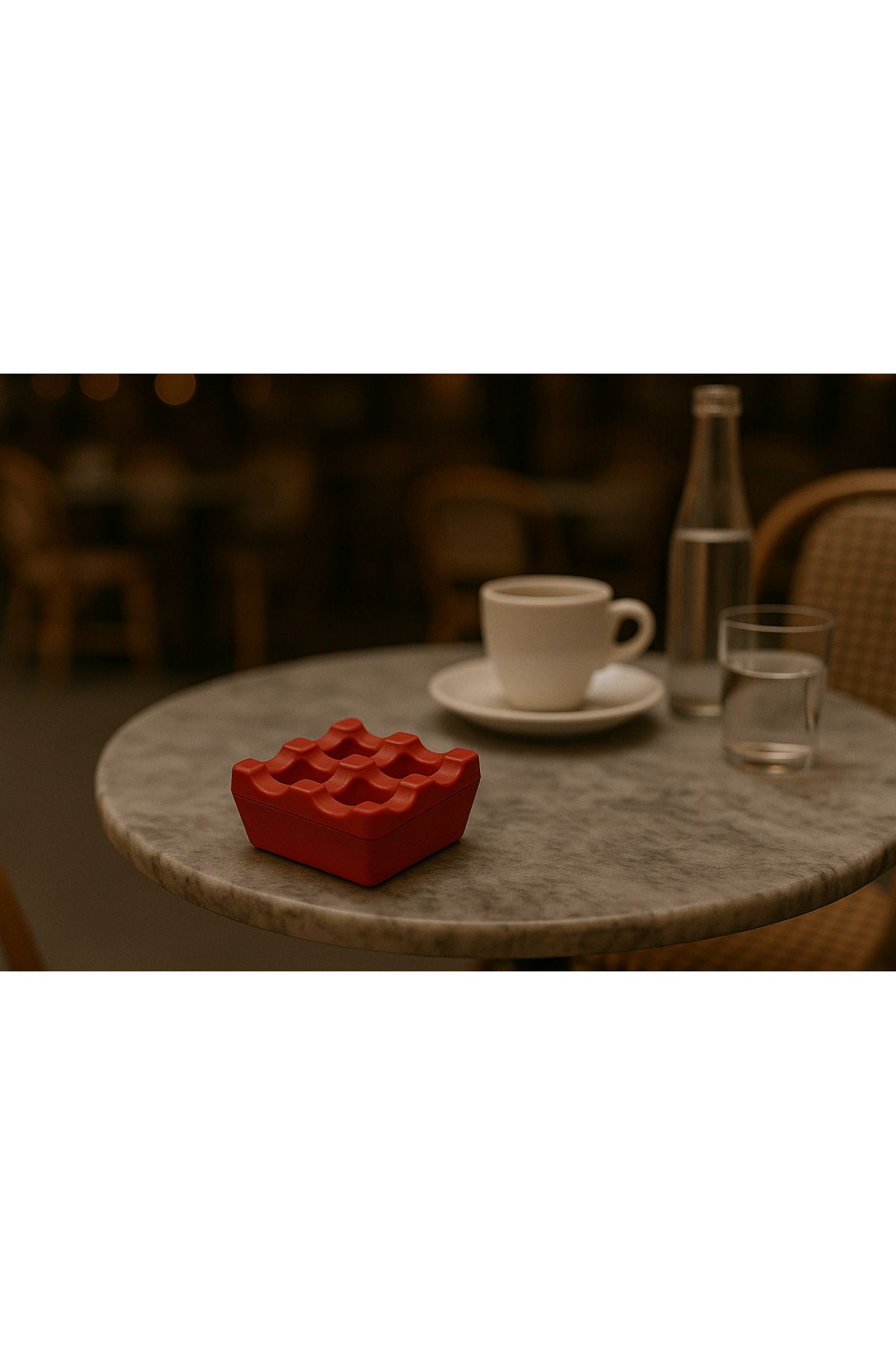 Veliday Melamin Kare Kapaklı Küllük - 9*9cm-h:4,5cm - Melamin Küllük