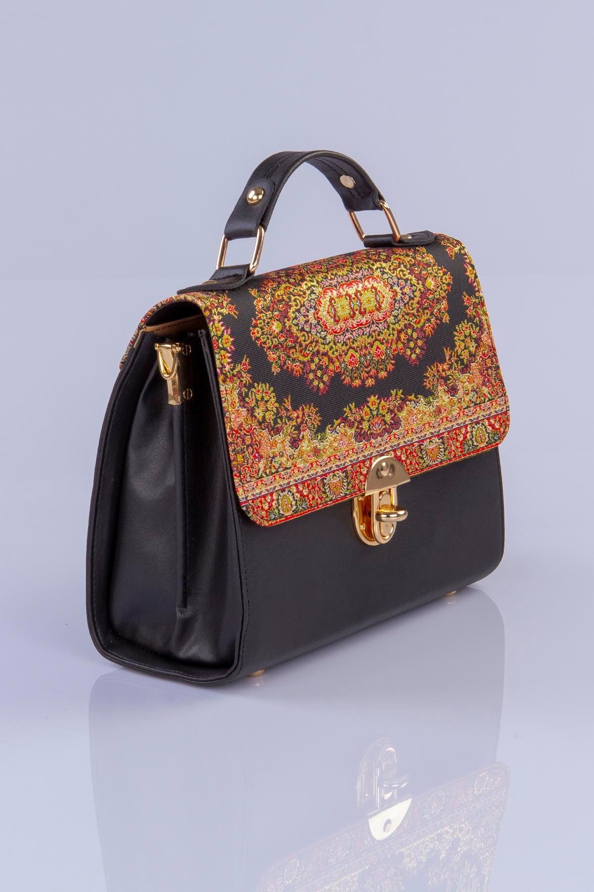 MODA Etnik Bohem Desenli Dokuma Kadın Omuz Ve El Çantası