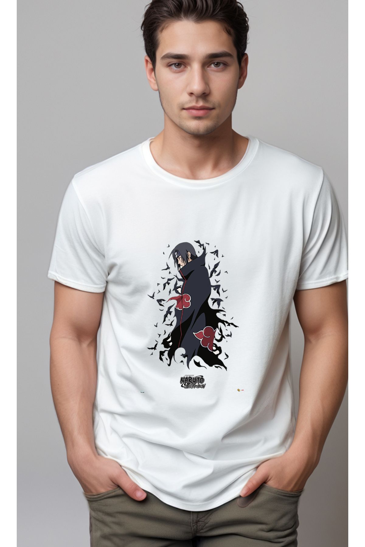 petite pati Naruto Itachi Baskılı Unisex Tshirt