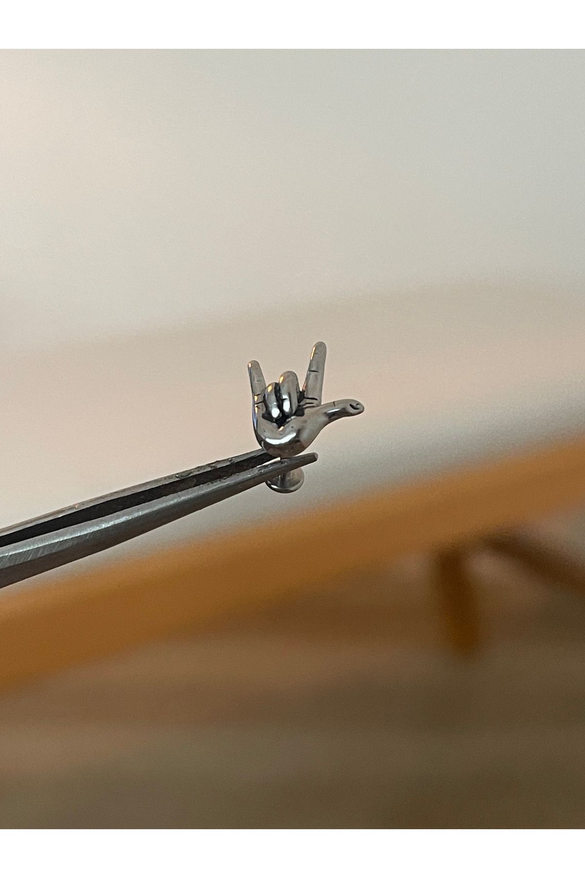 Rupen Kraft 316 L Cerrahi Çelik Dudak Kıkırdak Helix Tragus Piercingi El Detaylı Detaylı Piercing