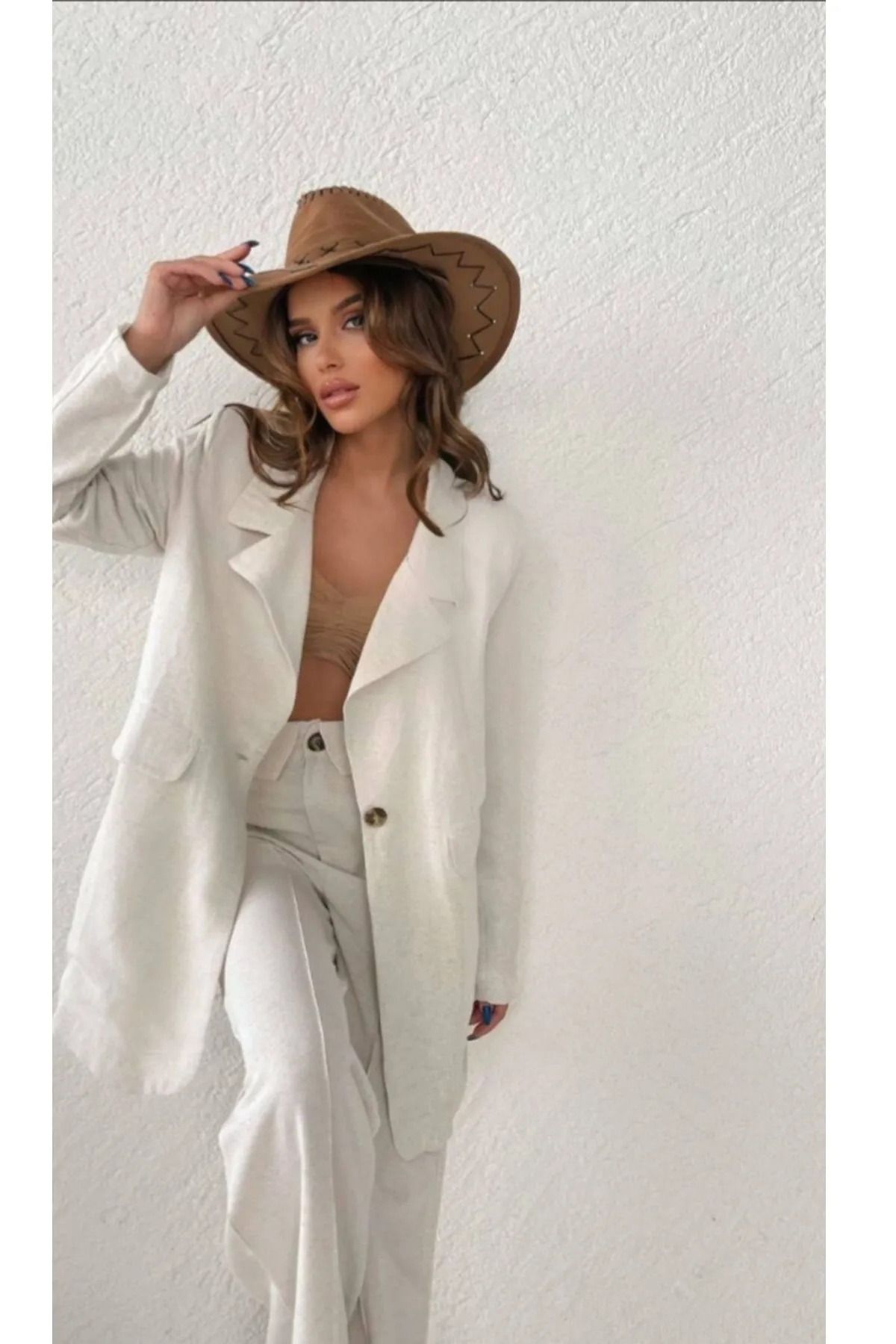 Lux Home Istanbul Yeni Sezon Keten Blazer Ceket Pantolon Takım