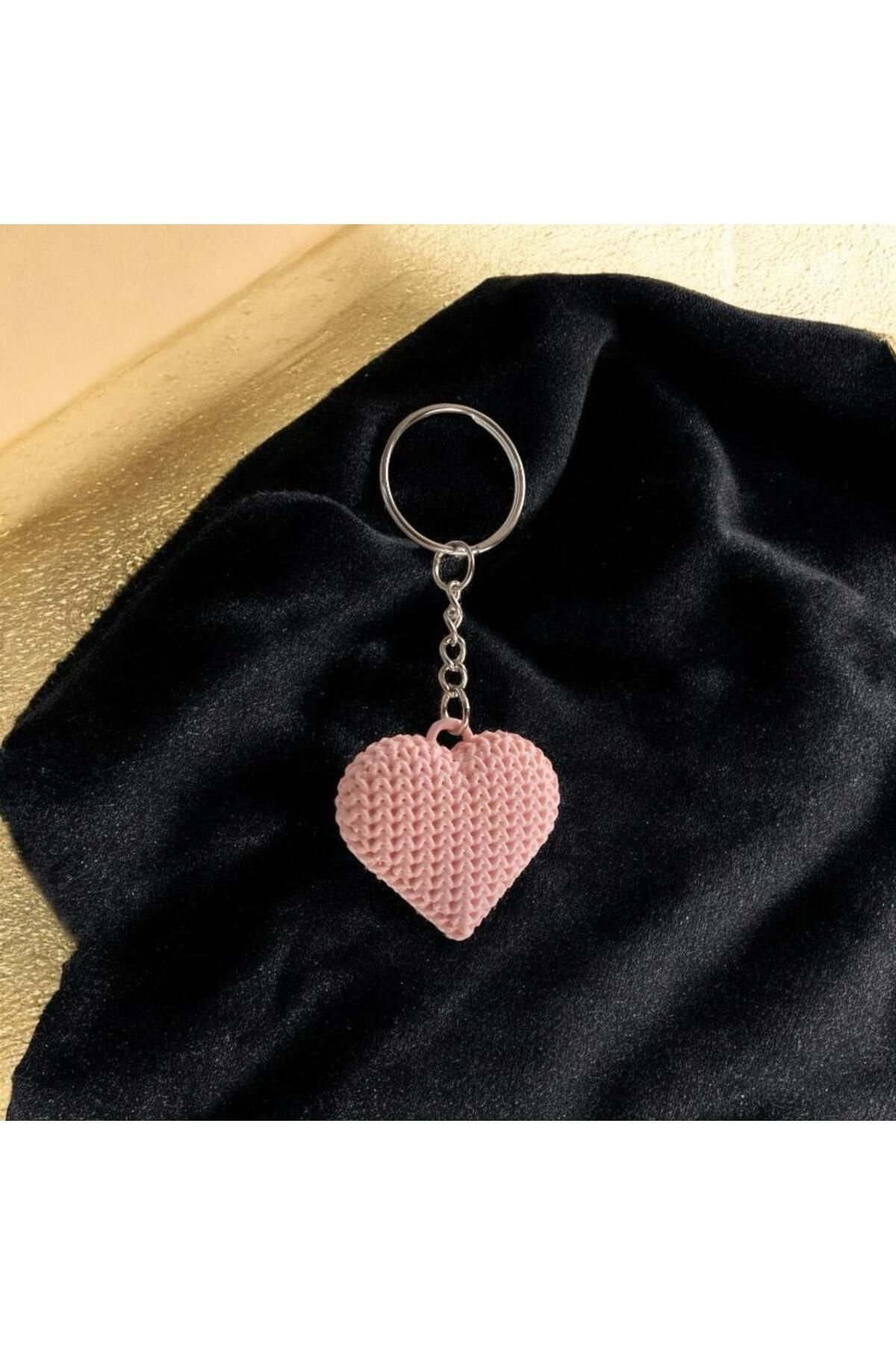 AKTASTORE Örgü Desenli Kalp Anahtarlık