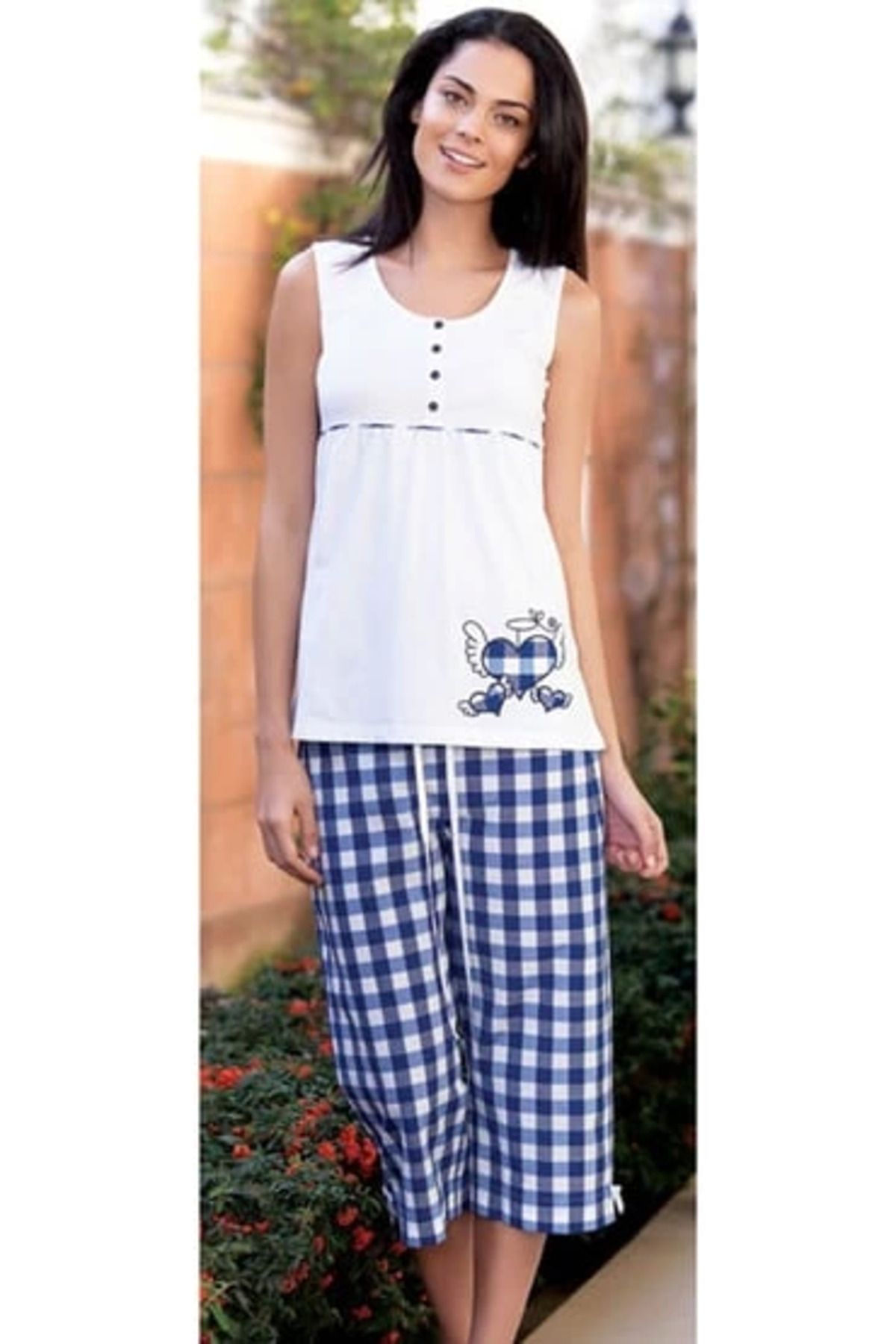 Moda Şahsenem Şahinler Kadın Yazlık Düğmeli Pijama 21522