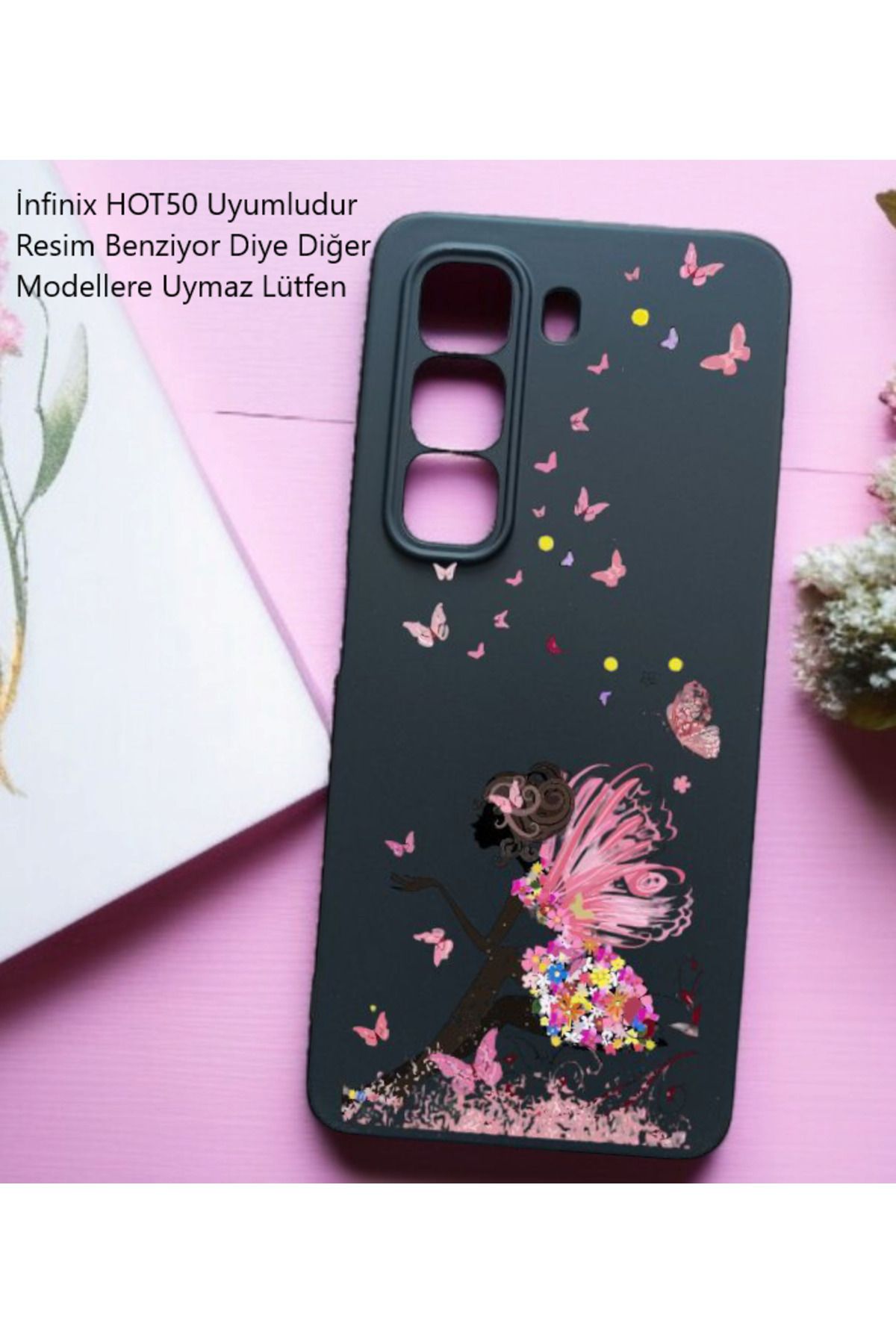 Kılıforyum İnfinix Hot 50 Kılıf İçi Kadife Baskılı Kılıf