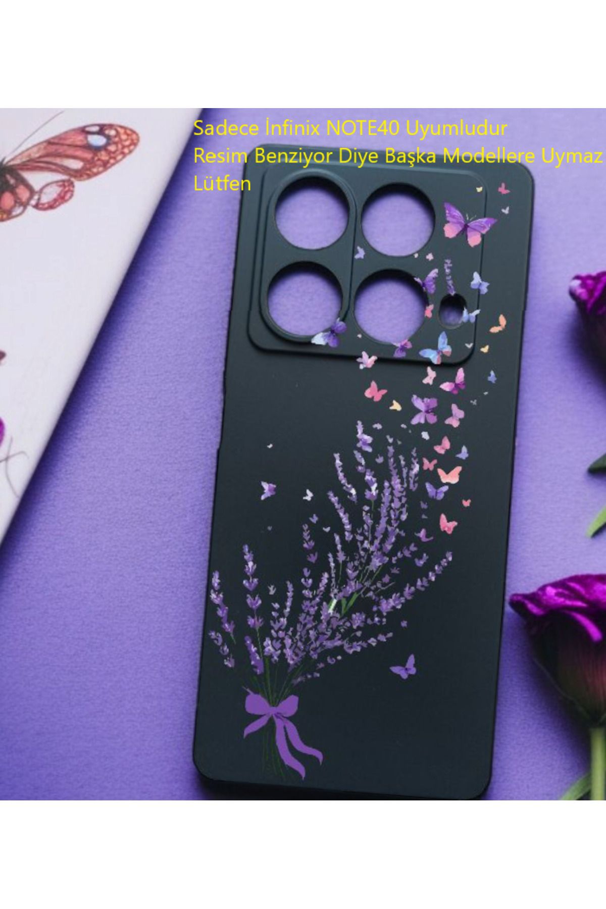 Kılıforyum İnfinix NOTE 40 Kılıf İçi Kadife Baskılı Kılıf