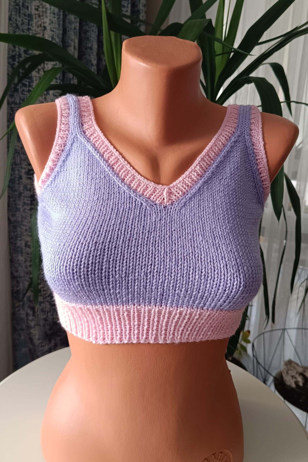 Dilek Yıldırım Organik el örgüsü özel tasarım crop büstiyer