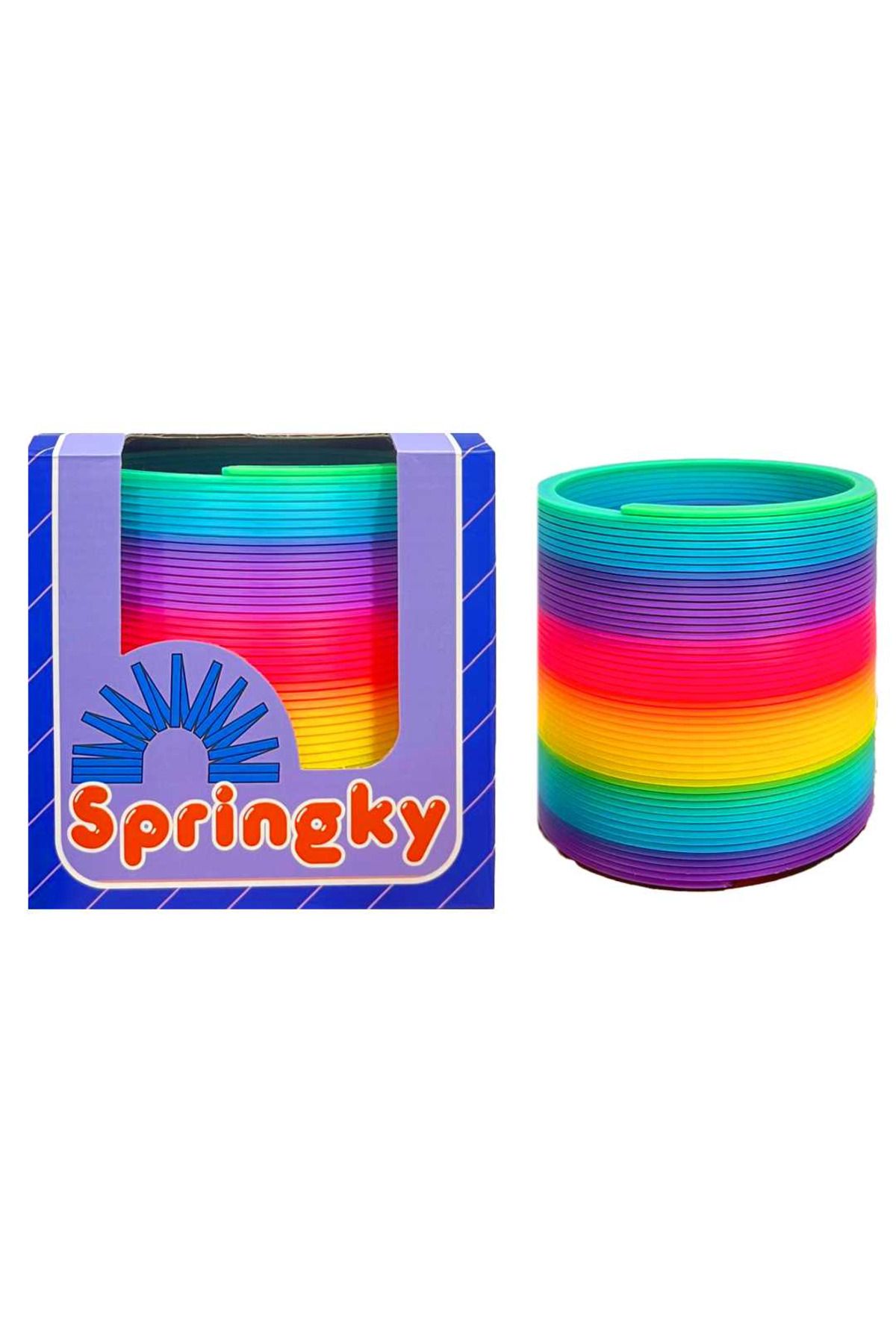 BAŞEL OYUNCAK SPRİNGKY STRES YAYI BÜYÜK RAİNBOW SPRİNG AMERİCAN COLORED 1 ADET 3+