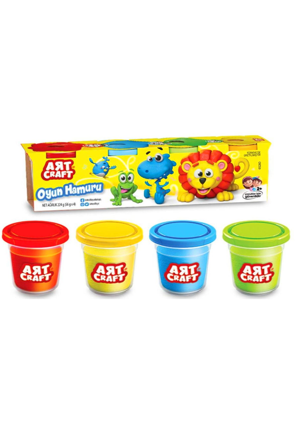 a v d a-Art 4 Colors 224Gr Play Dough and 17 Pieces Modeling Play Dough Mold Set 3