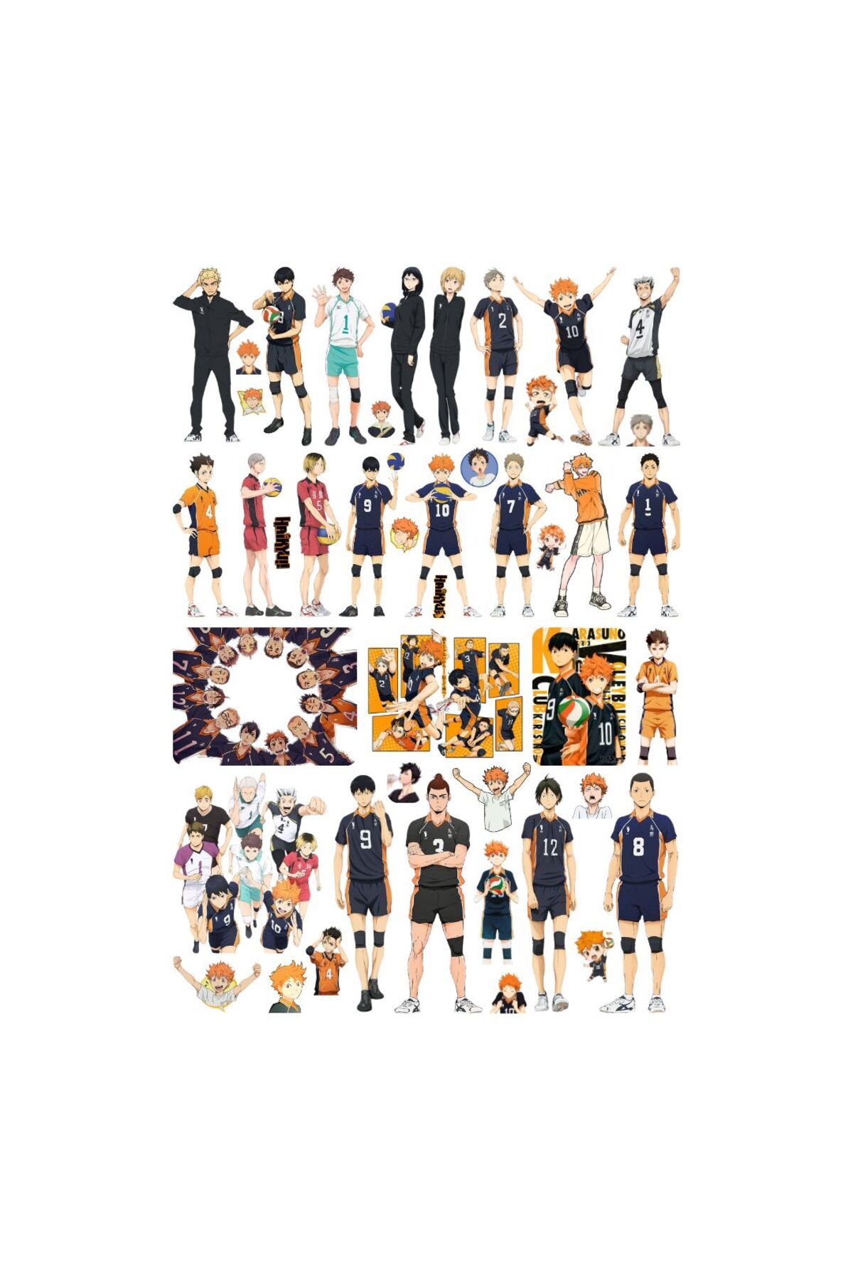 Ororabutik 44 Adet Haikyuu Anime Sticker Seti - Etiket Seti Sketchbook