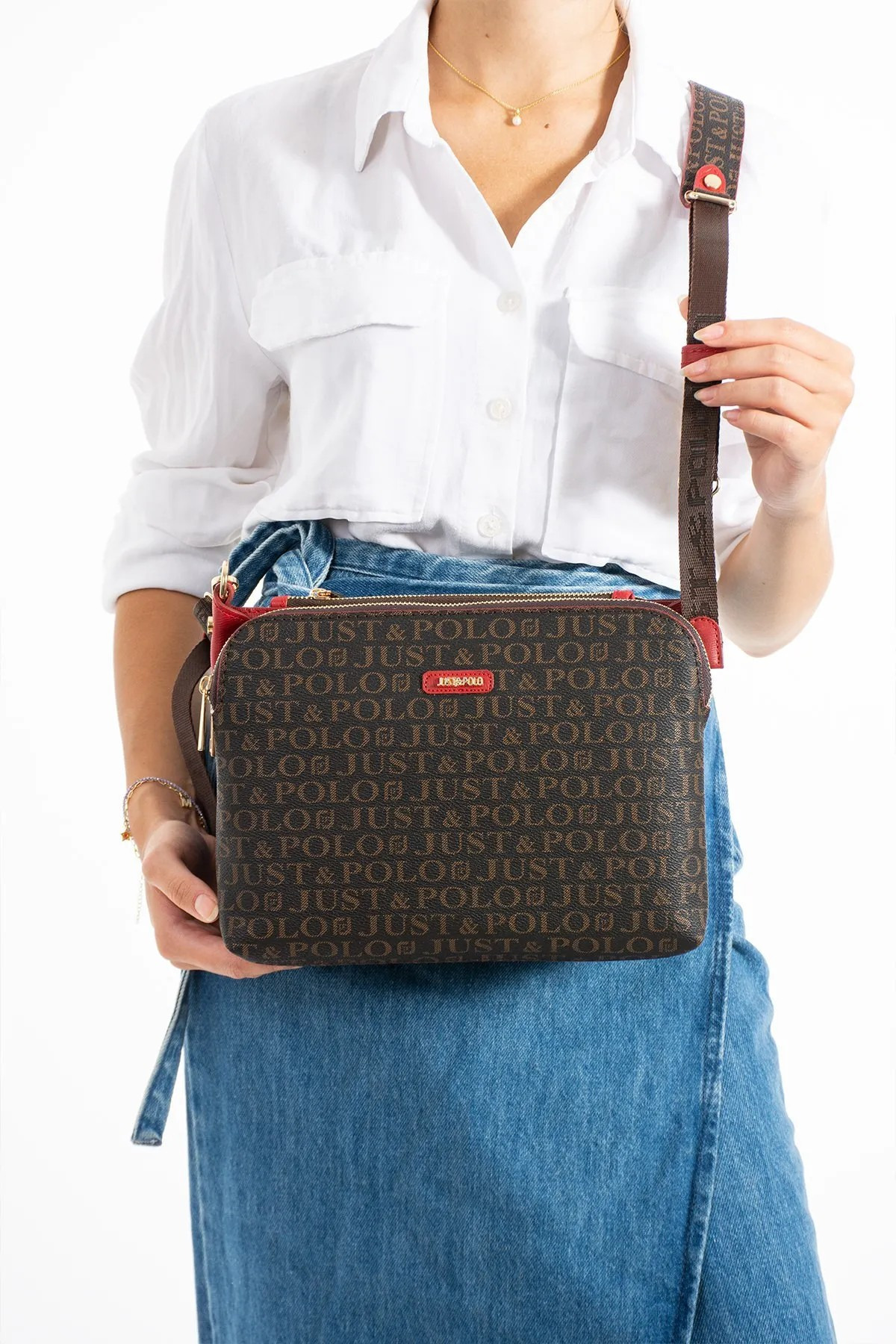 Just Polo-Women's Printed Large Size Shoulder Bag 342044Pc 7