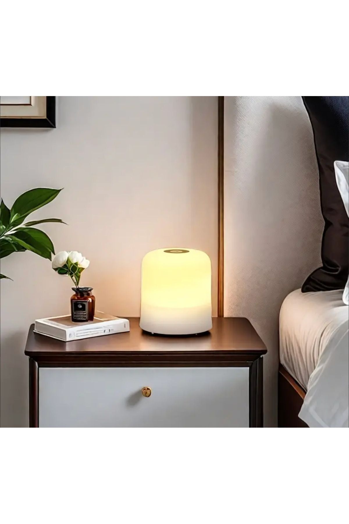 collazer 3 Renkli Ayarlanabilir Şarjlı Dokunmatik Kontrollü LED Gece Lambası, USB ile Çalışır