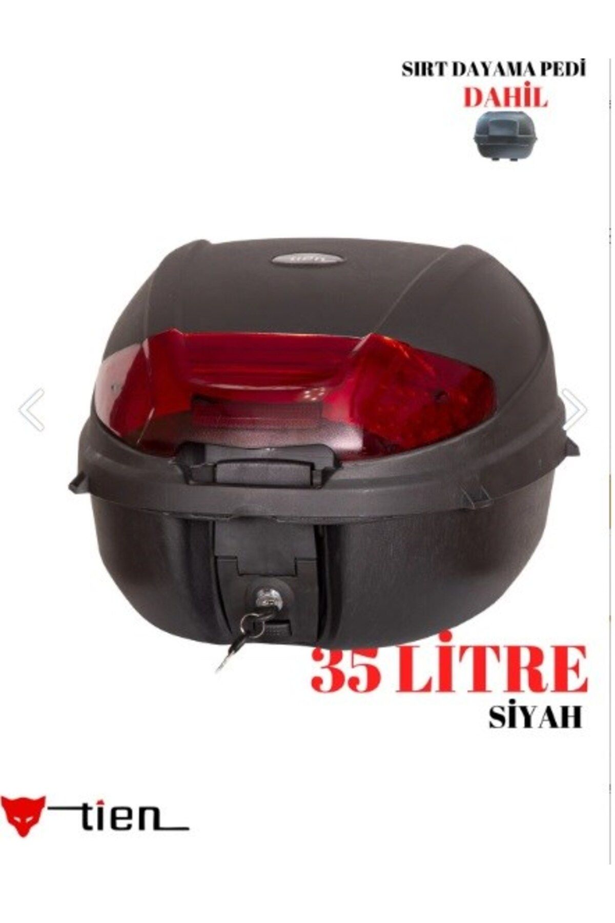 TİEN MOTOR Tien 35 Litre Motosiklet Arka Çantası Sırt Dayamalı Siyah