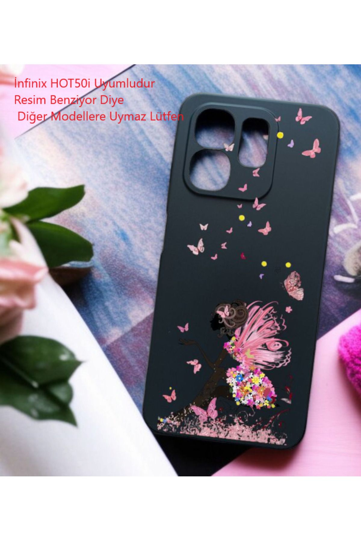 Kılıforyum İnfinix Hot 50i Kılıf İçi Kadife Baskılı Kılıf
