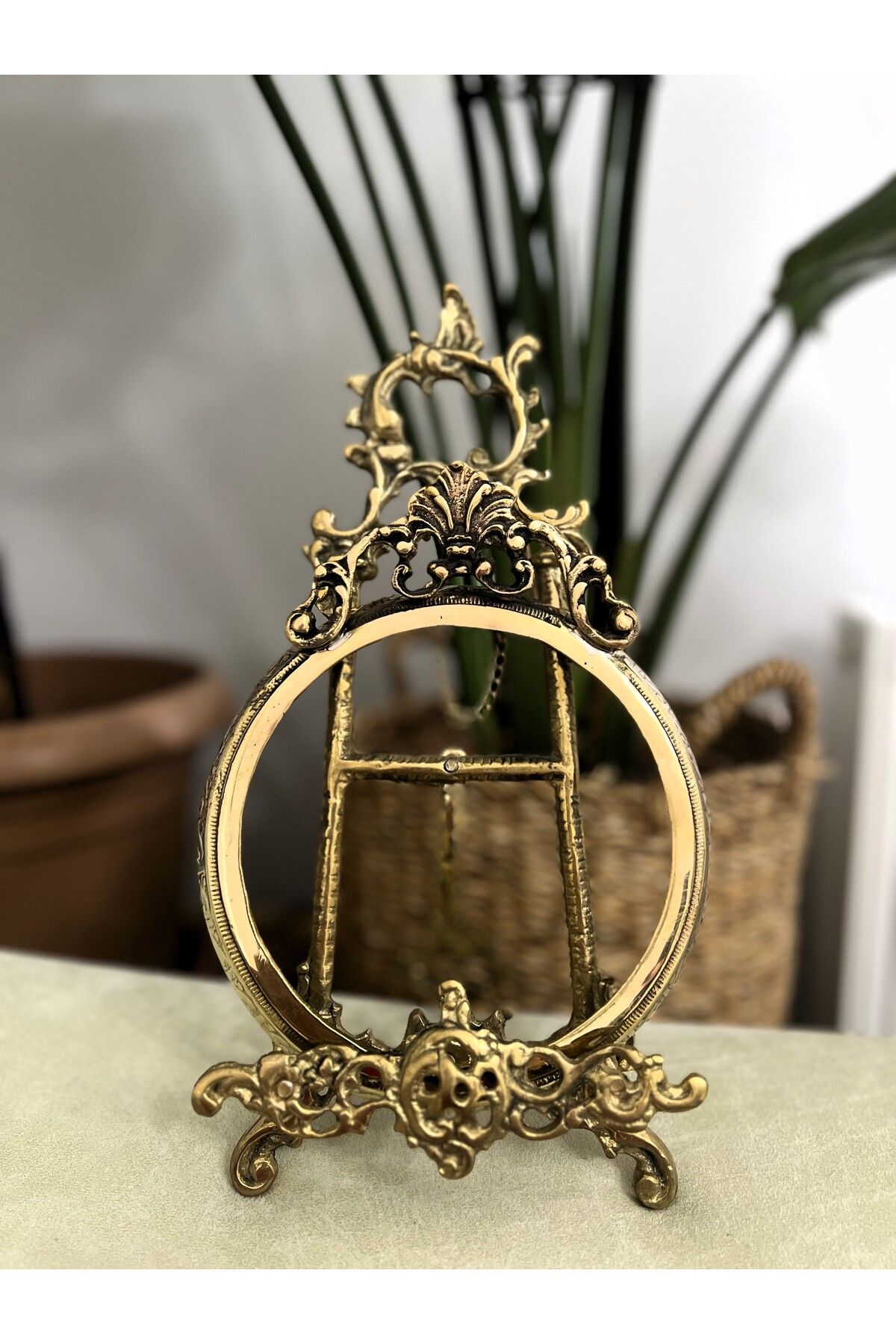 serbest dekor Eskitme Altın Renkli Masaüstü Oval Çerçeve & Şövalye