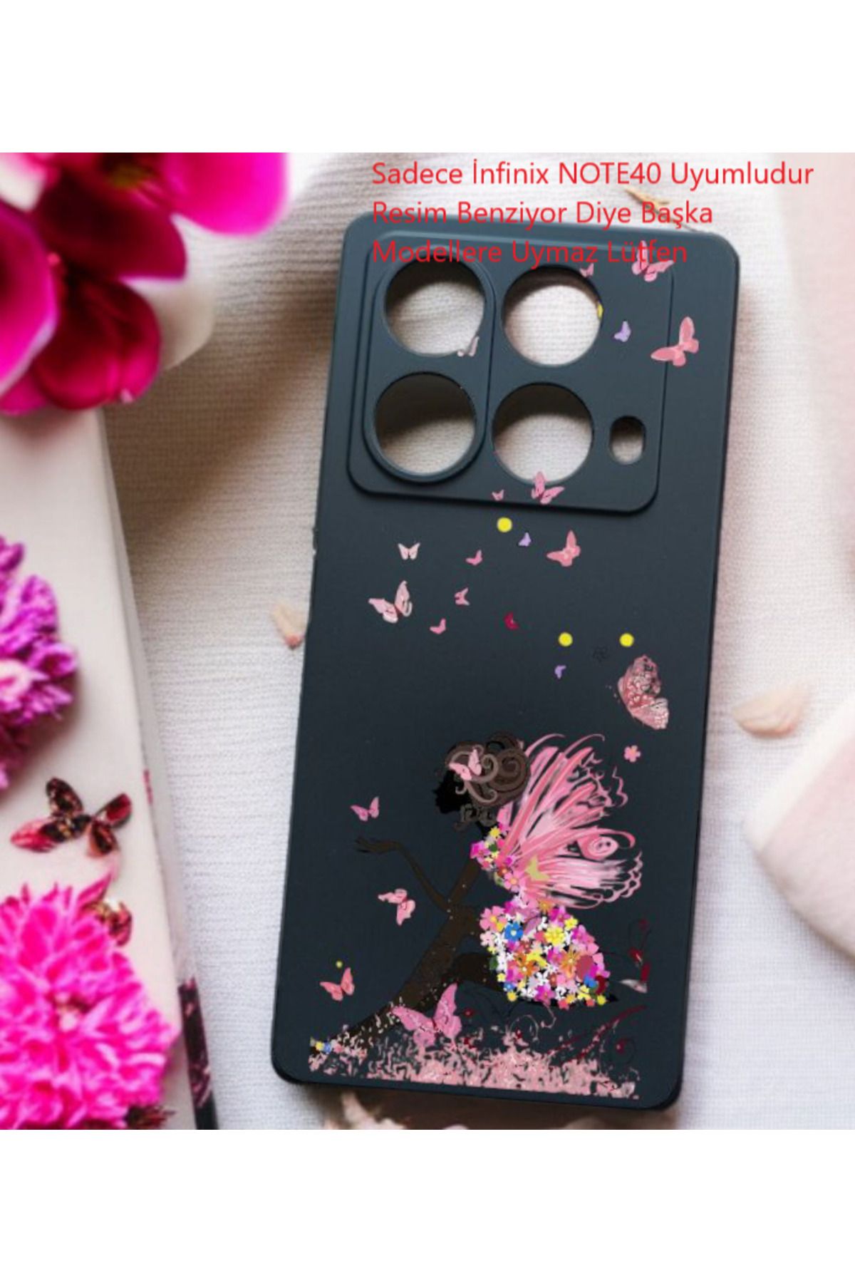 Kılıforyum İnfinix NOTE 40 Kılıf İçi Kadife Baskılı Kılıf