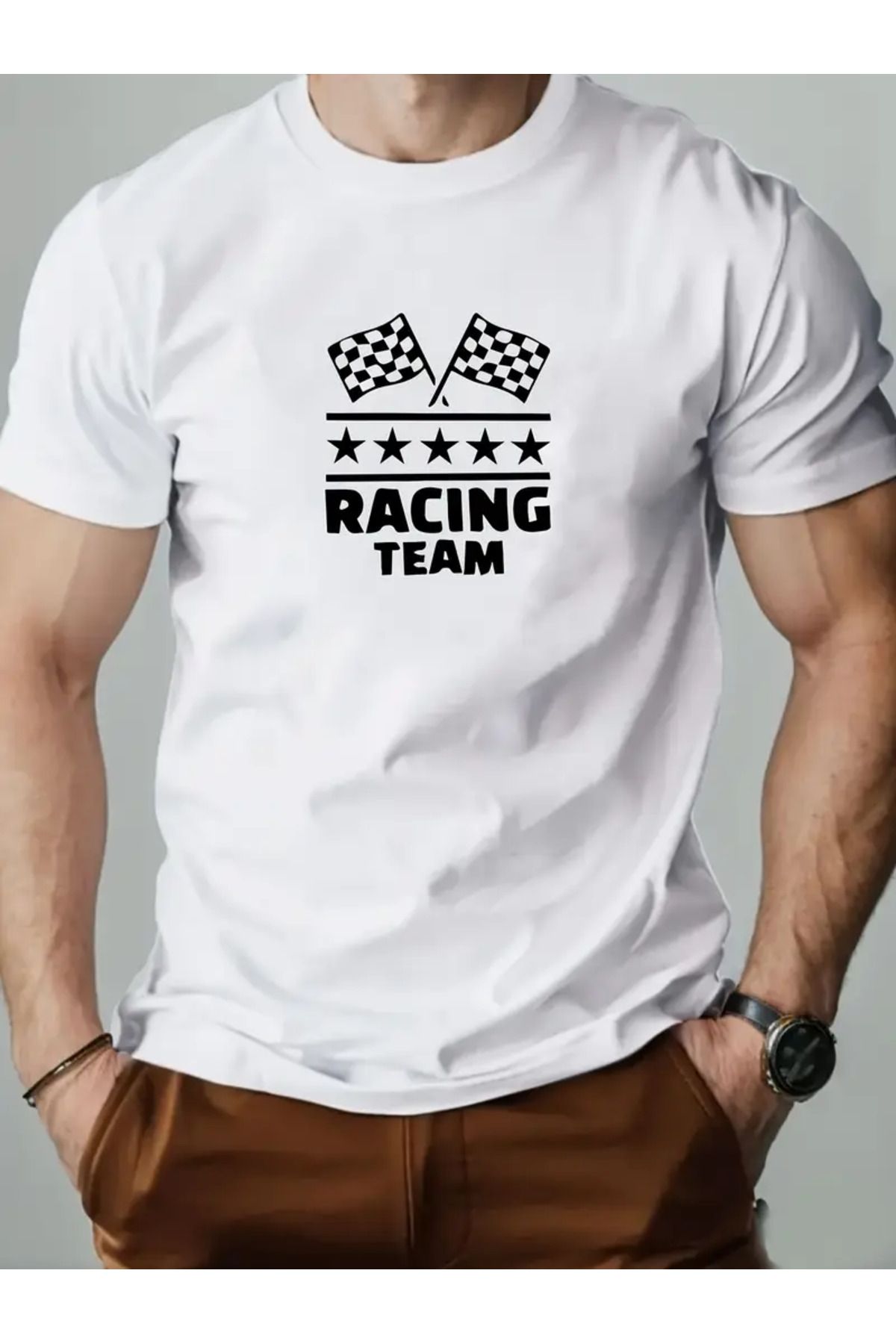 JDM Oversize RACING Temalı Erkek Tişörtleri- RACING® Resmi Koleksiyon– RACING TEAM %100 Pamuk T-Shirt