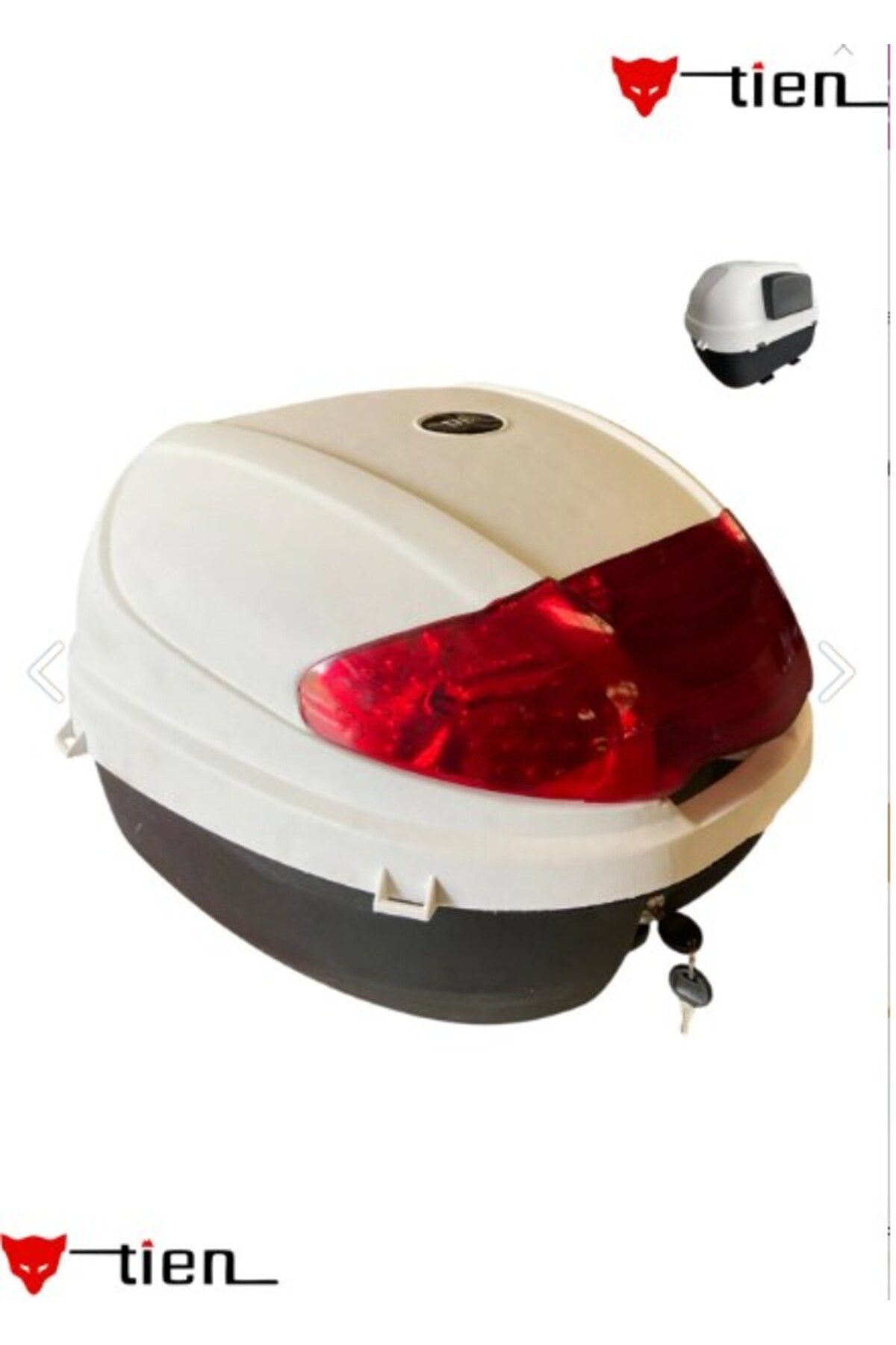 TİEN MOTOR Tien 35 Litre Motosiklet Arka Çantası Sırt Dayamalı Beyaz